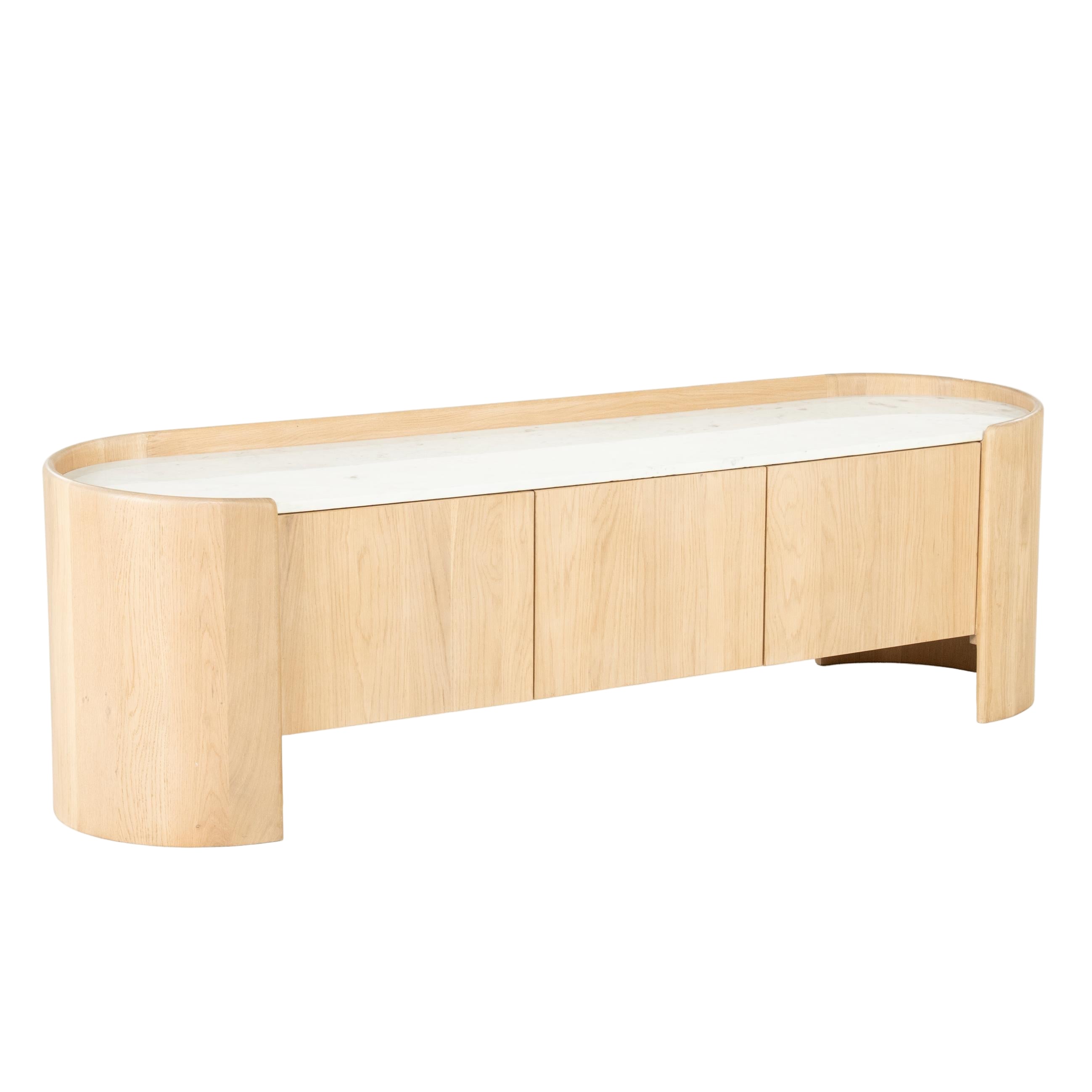 RTV cabinet DON oak wood with marble top