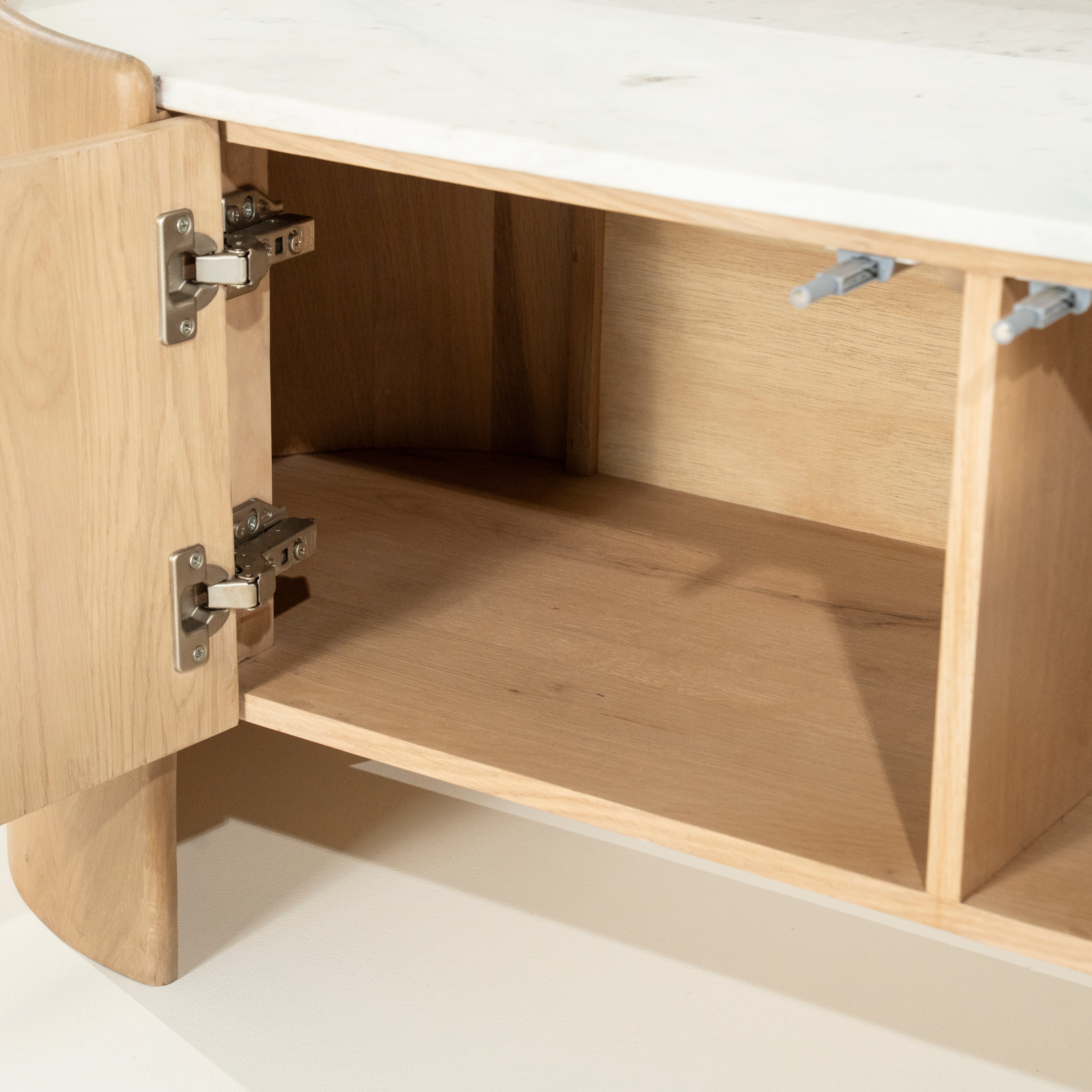 RTV cabinet DON oak wood with marble top