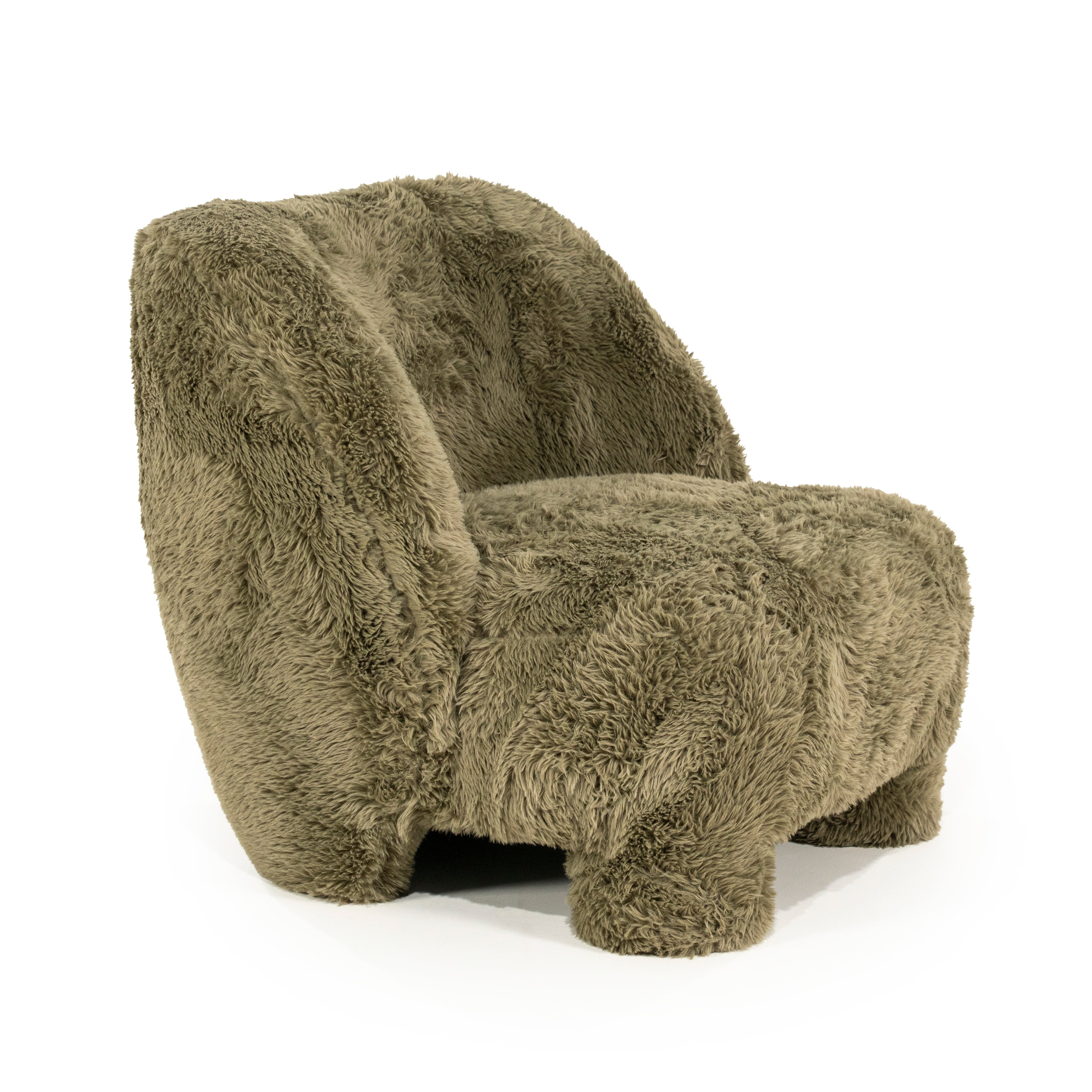 SAMSON green furry armchair