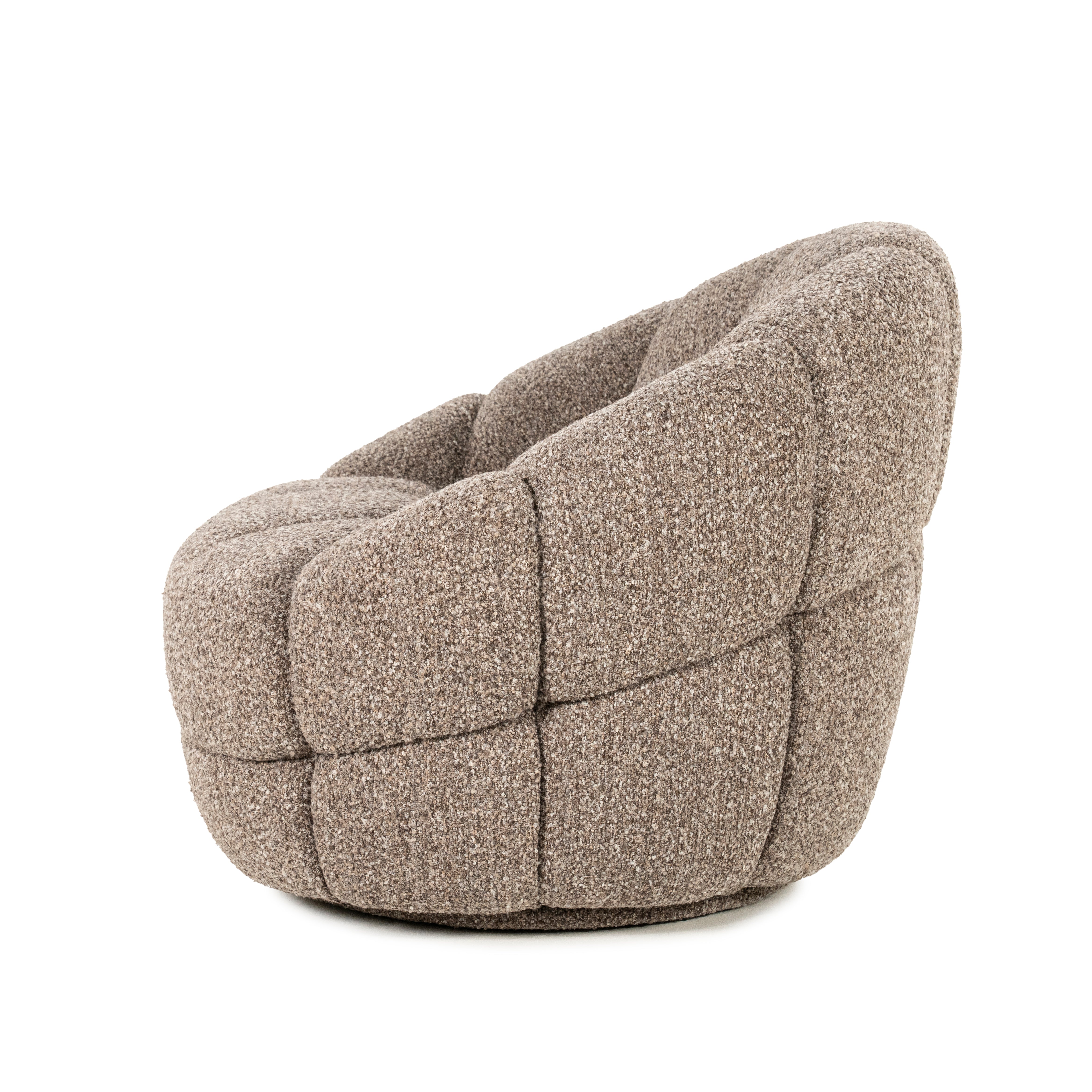 TINA taupe swivel armchair