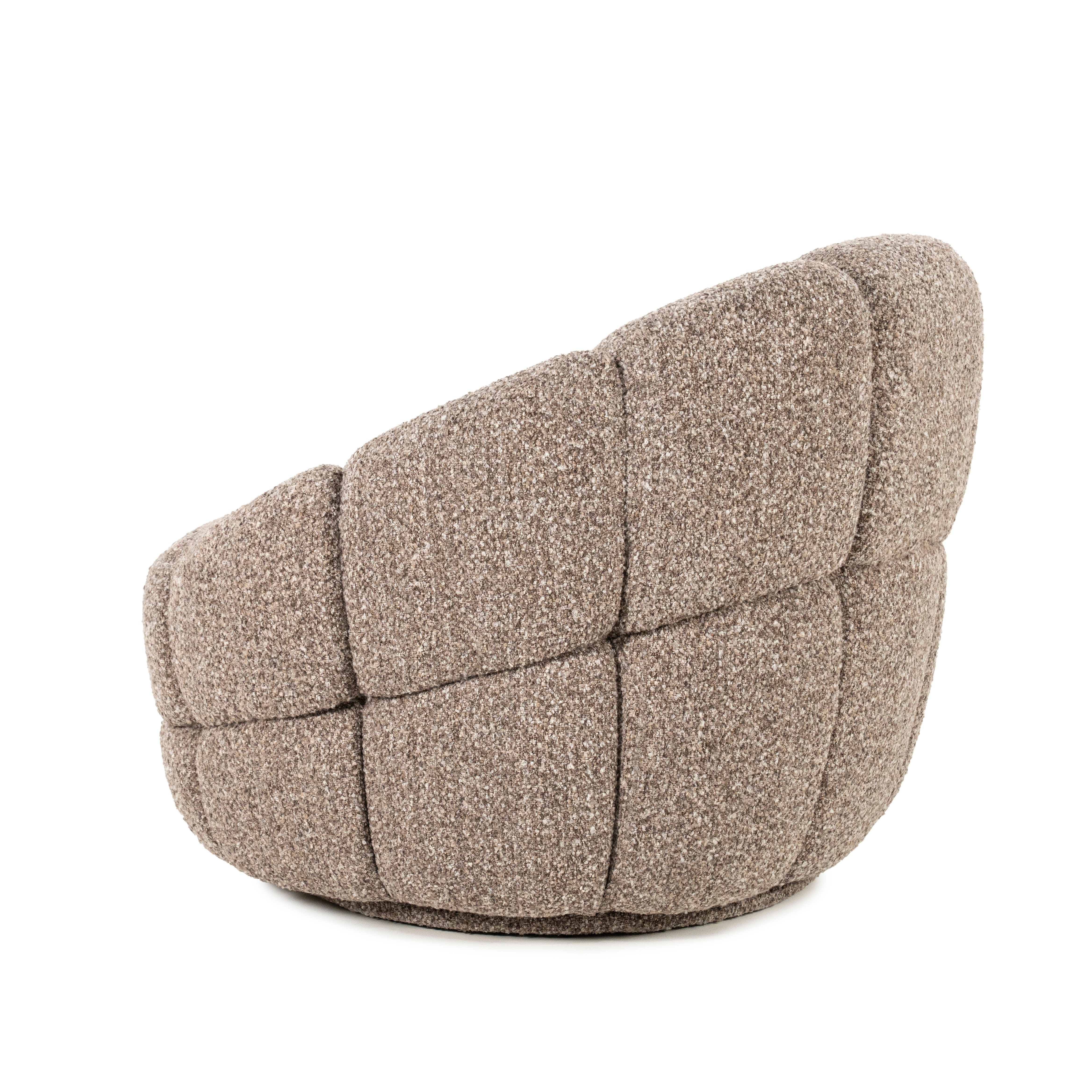 TINA taupe swivel armchair