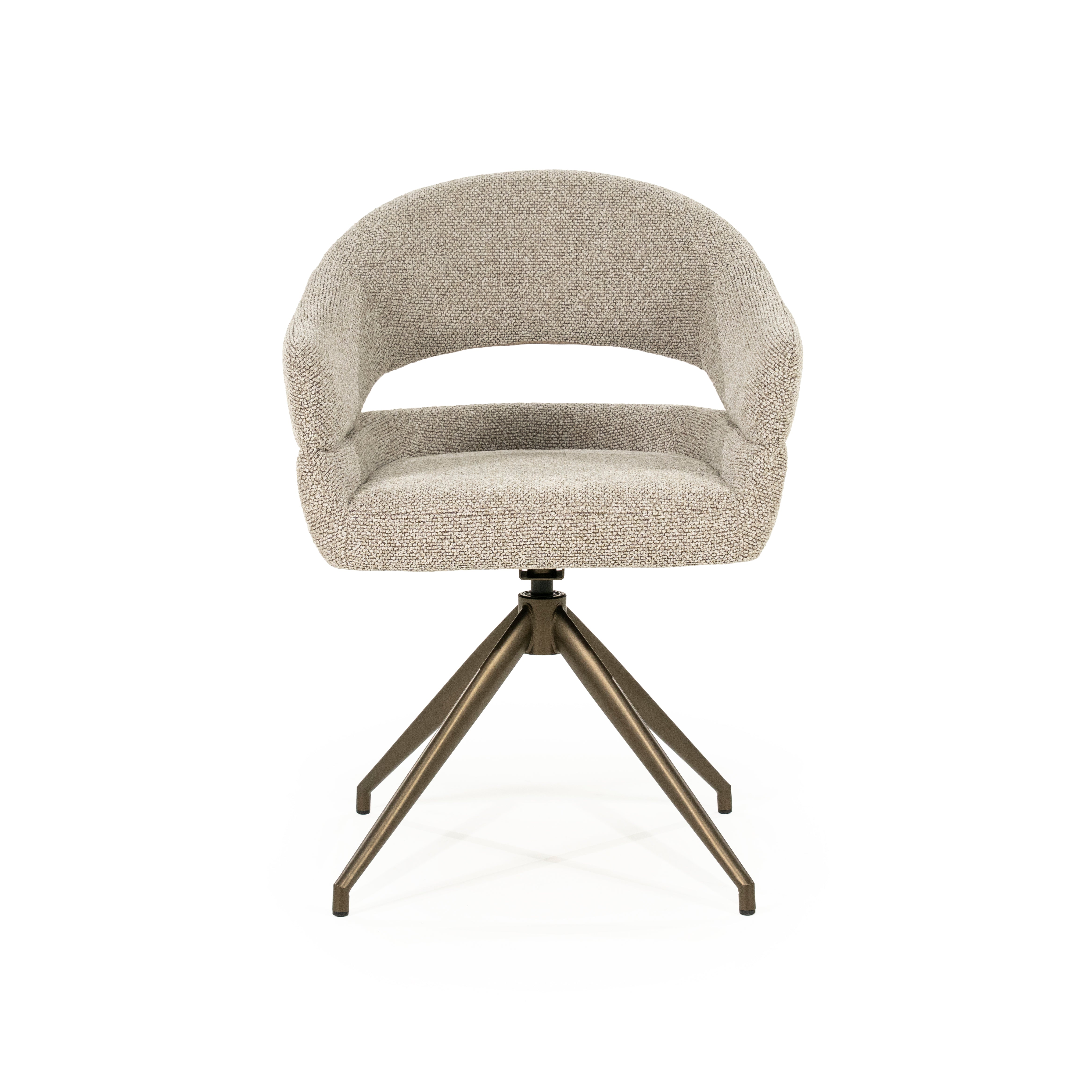 Drehstuhl HAILEY taupe mit dunkelbraunem Fußteil