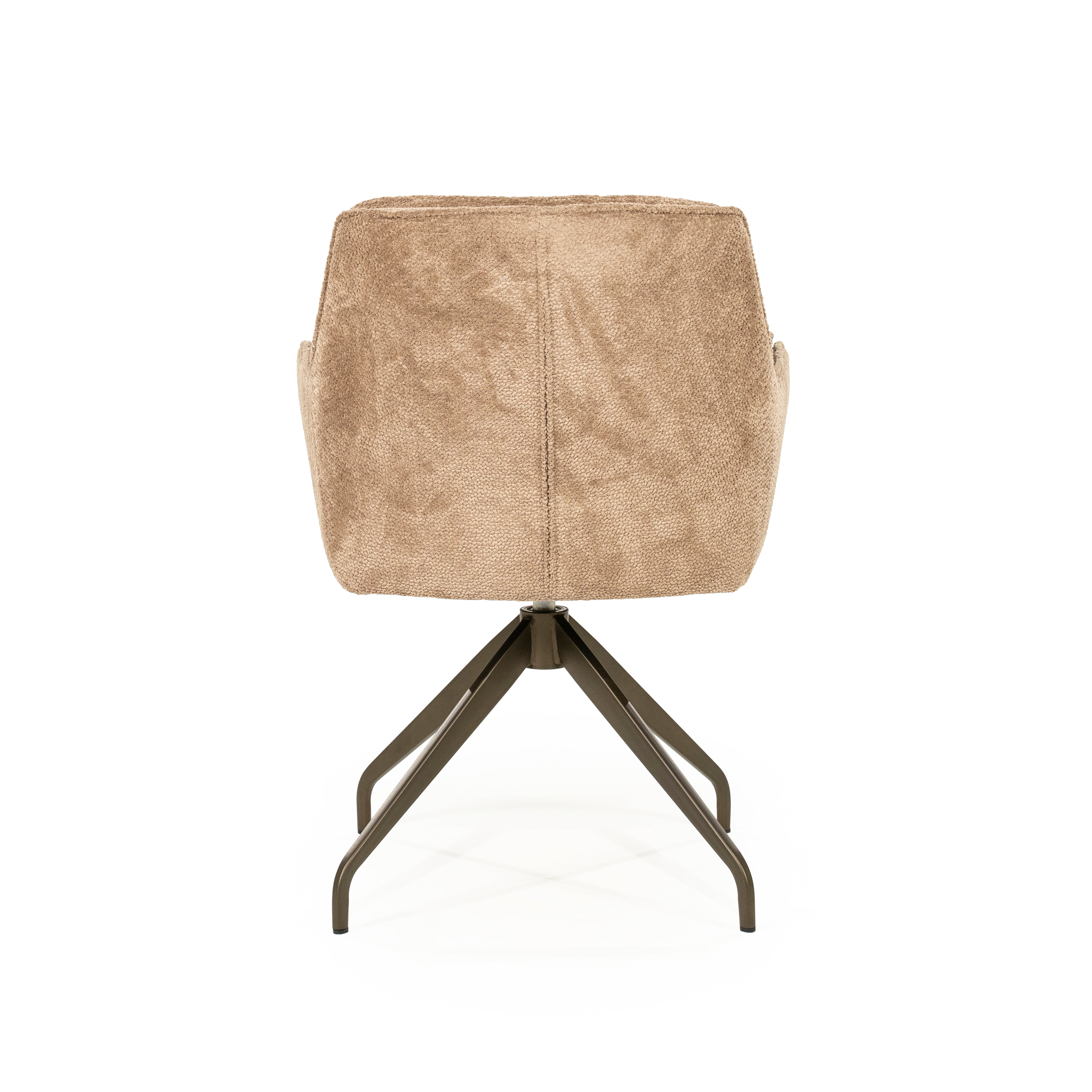 HUGO taupe swivel chair with dark brown base
