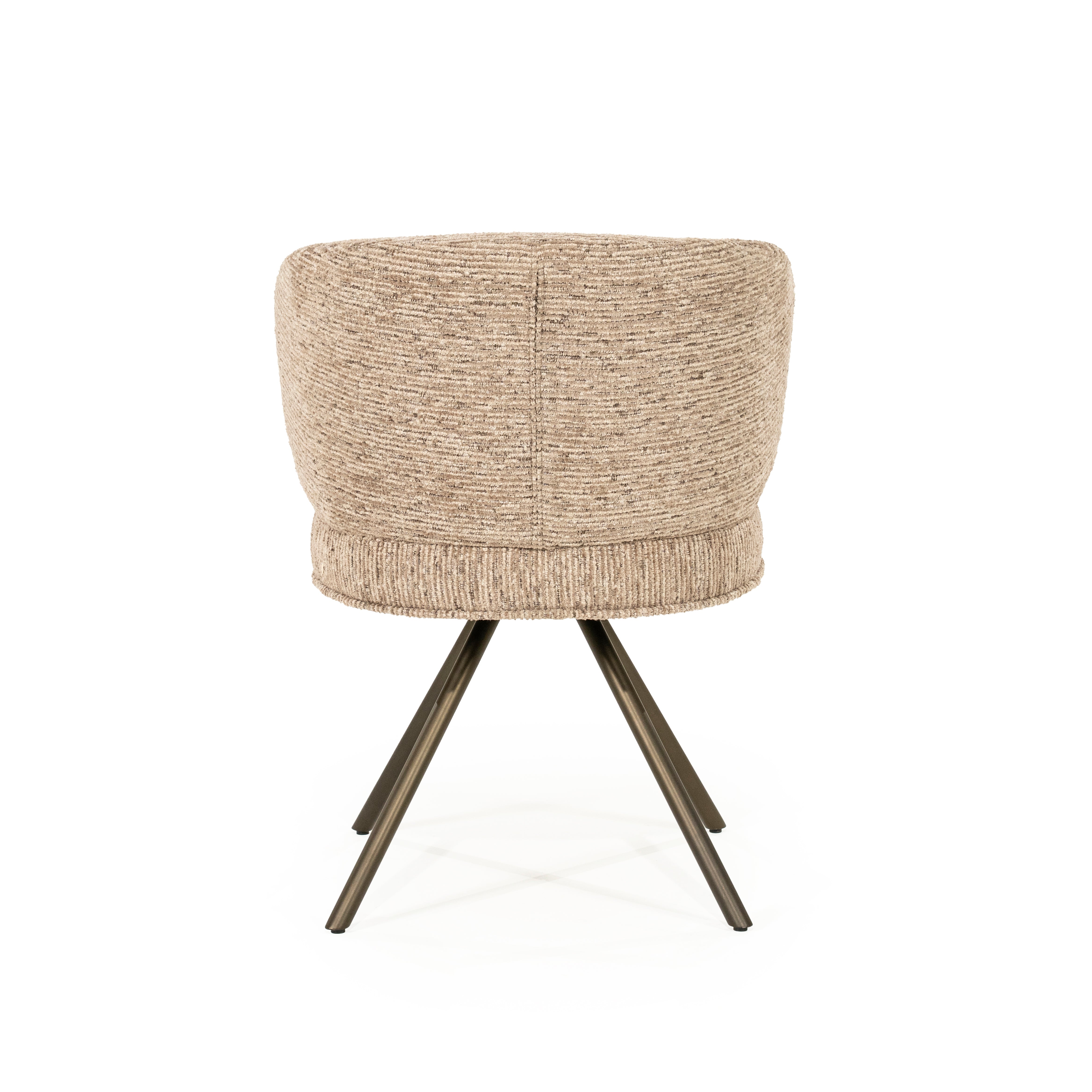JAYSON taupe swivel chair with dark brown base
