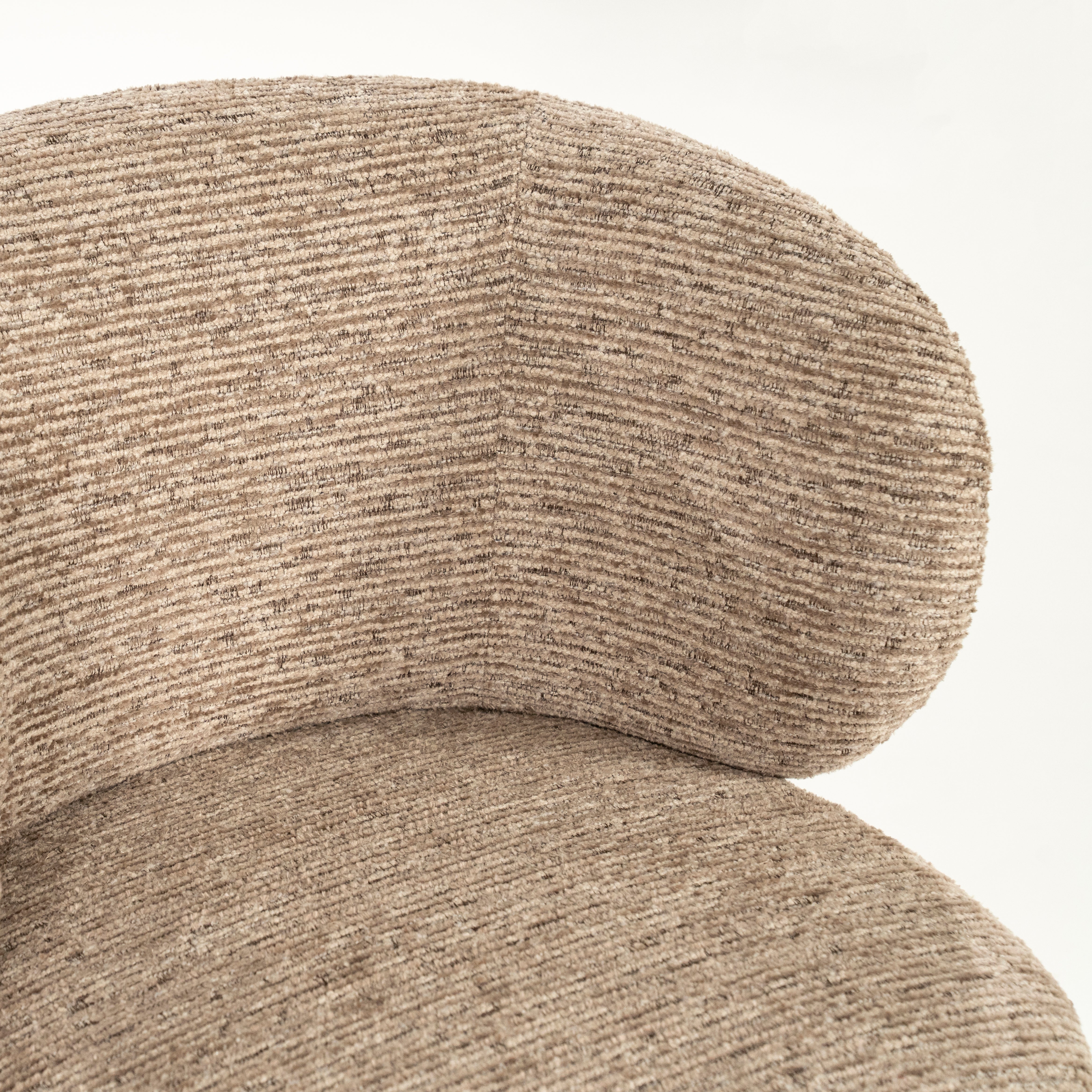 JAYSON taupe swivel chair with dark brown base