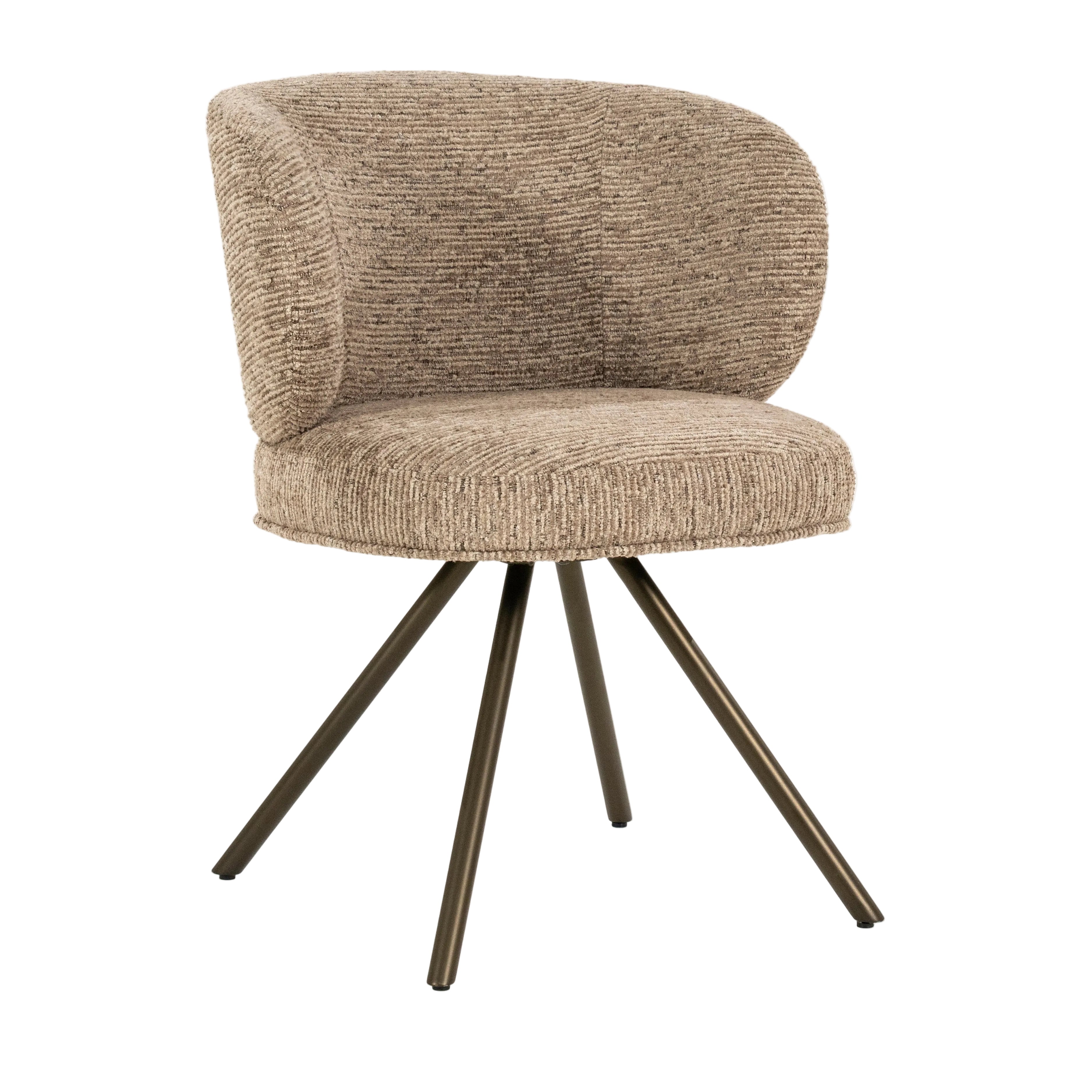 JAYSON swivel chair brown with dark brown base