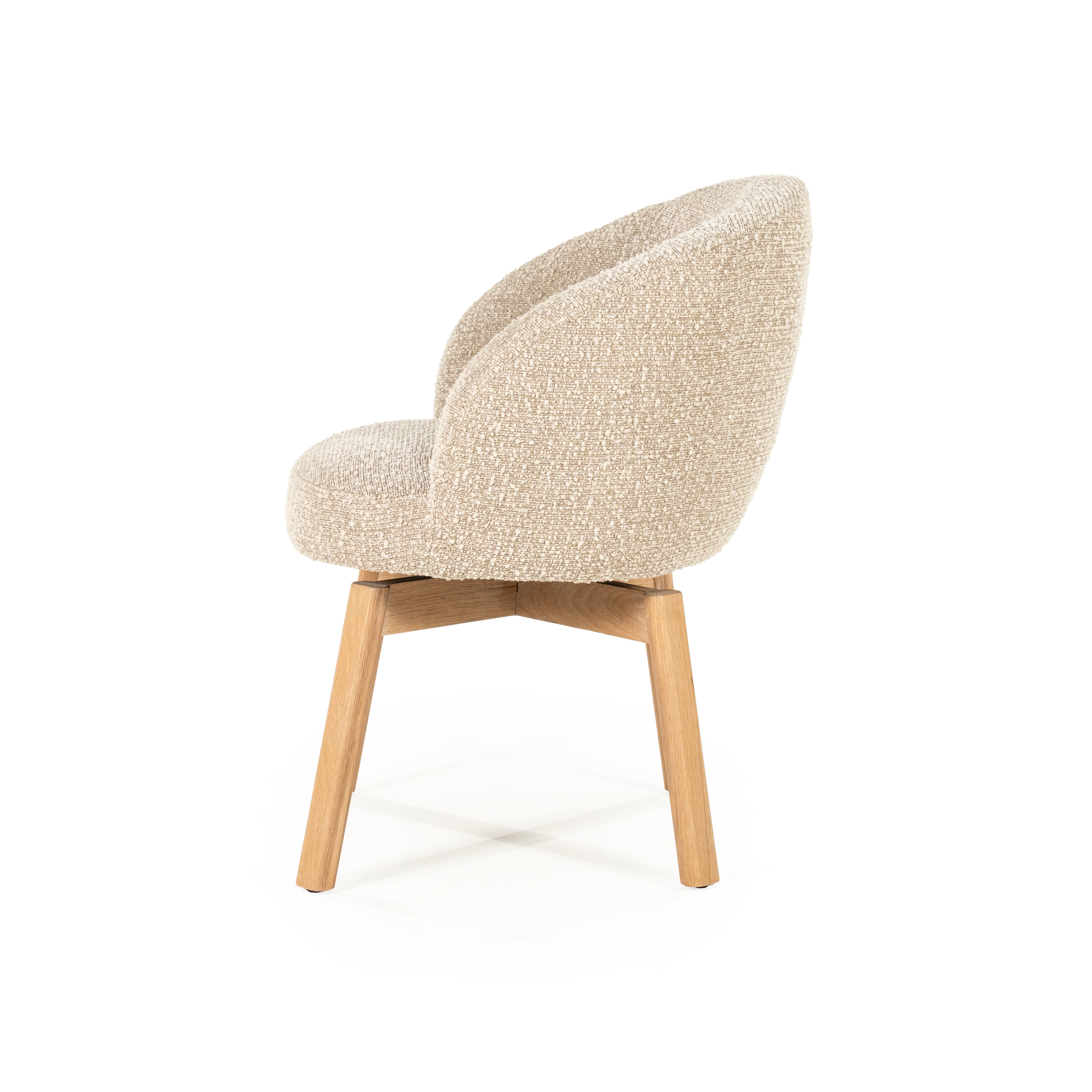 LIVIA swivel chair beige with wooden base
