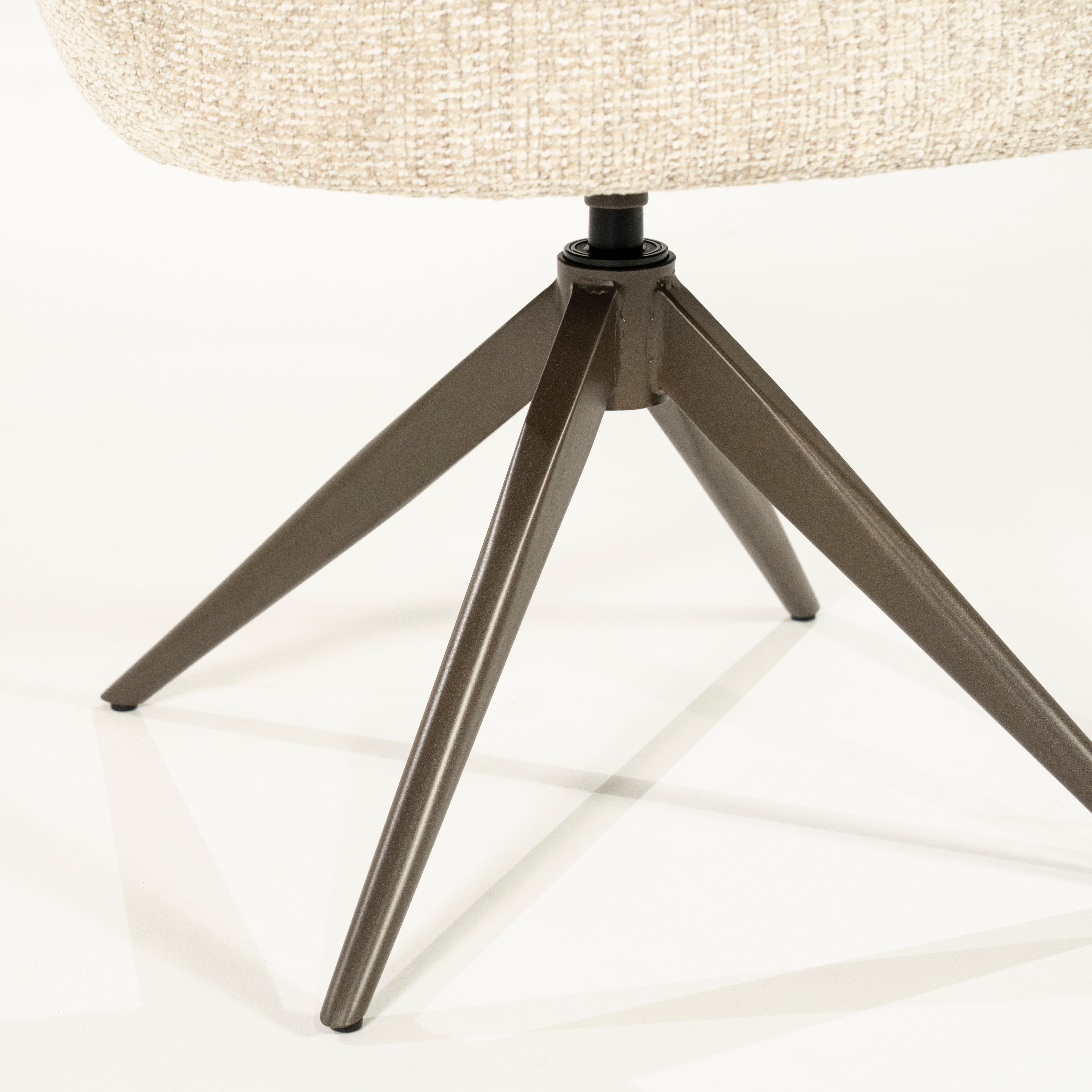 ALISSA swivel chair beige with dark brown base