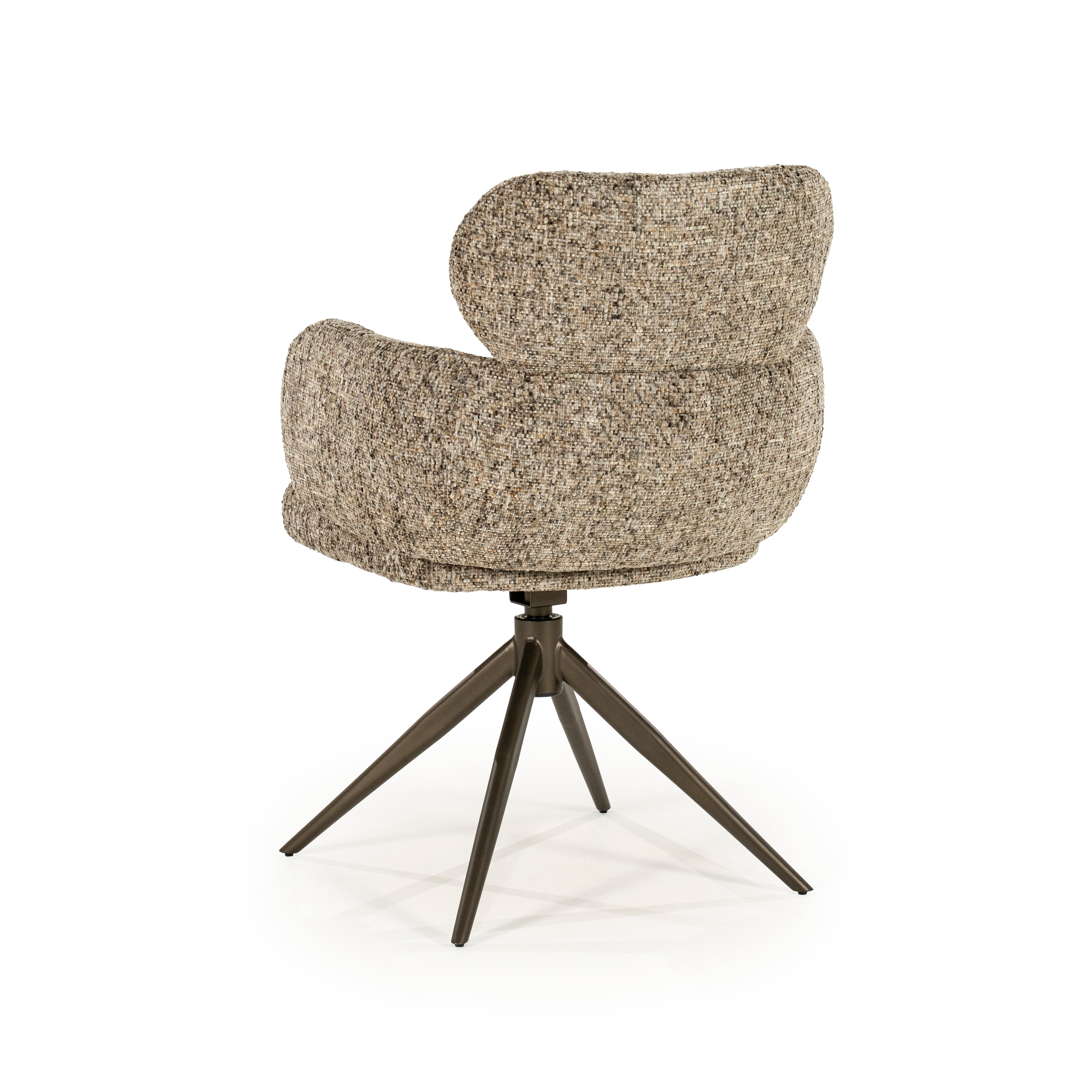 DARCIO swivel chair gray-brown mélange with dark brown base