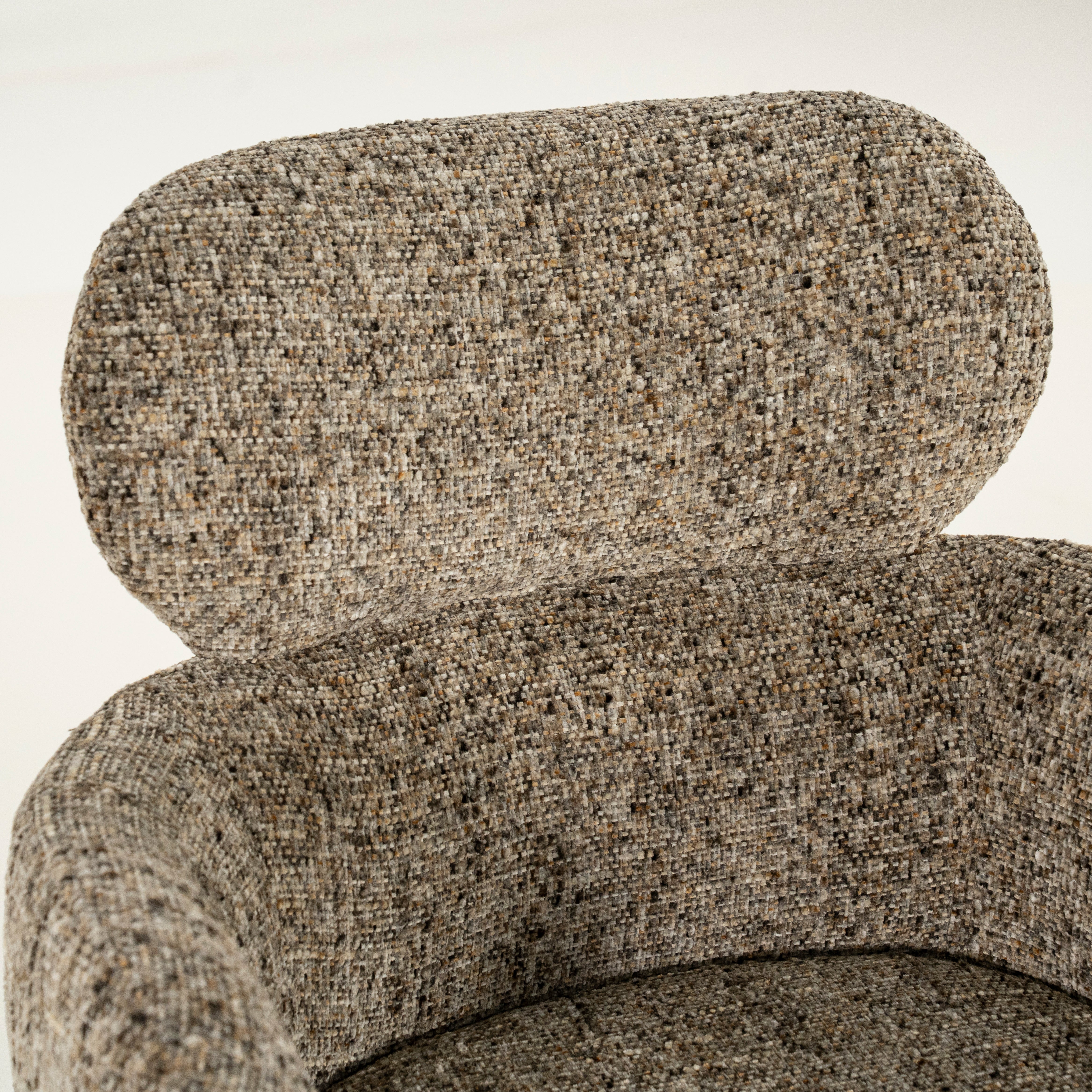 DARCIO swivel chair gray-brown mélange with dark brown base