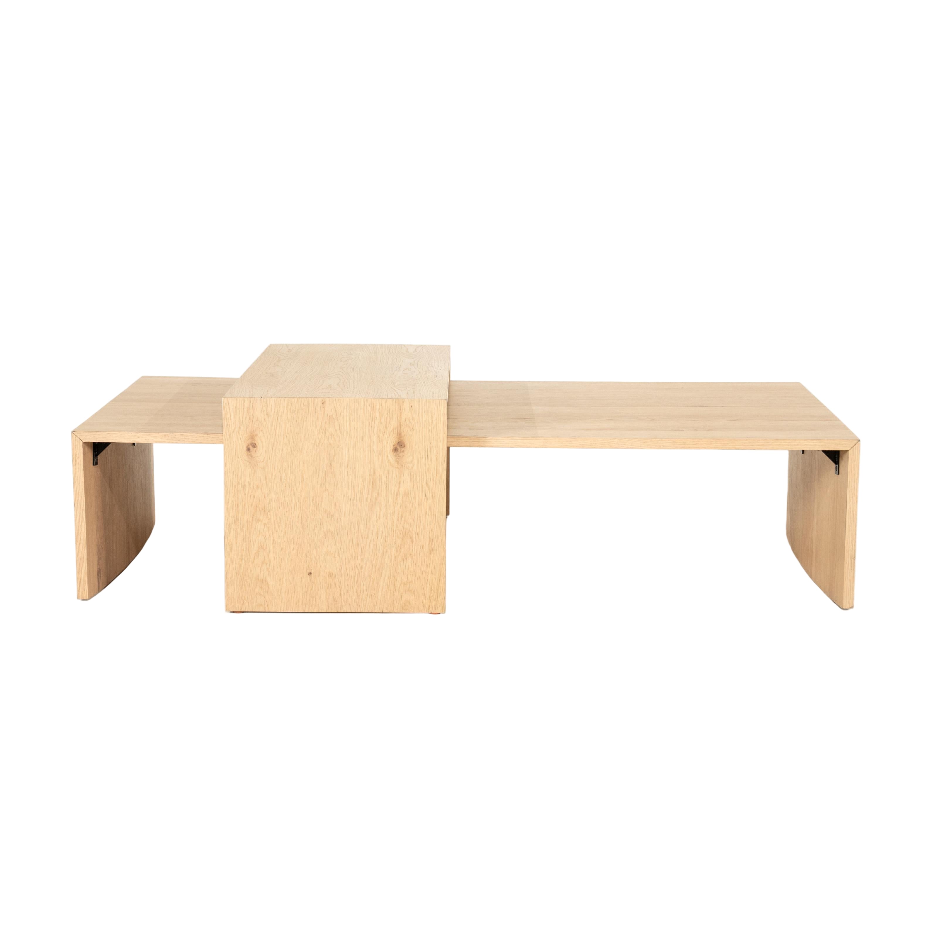 Coffee table set FLO oak veneer