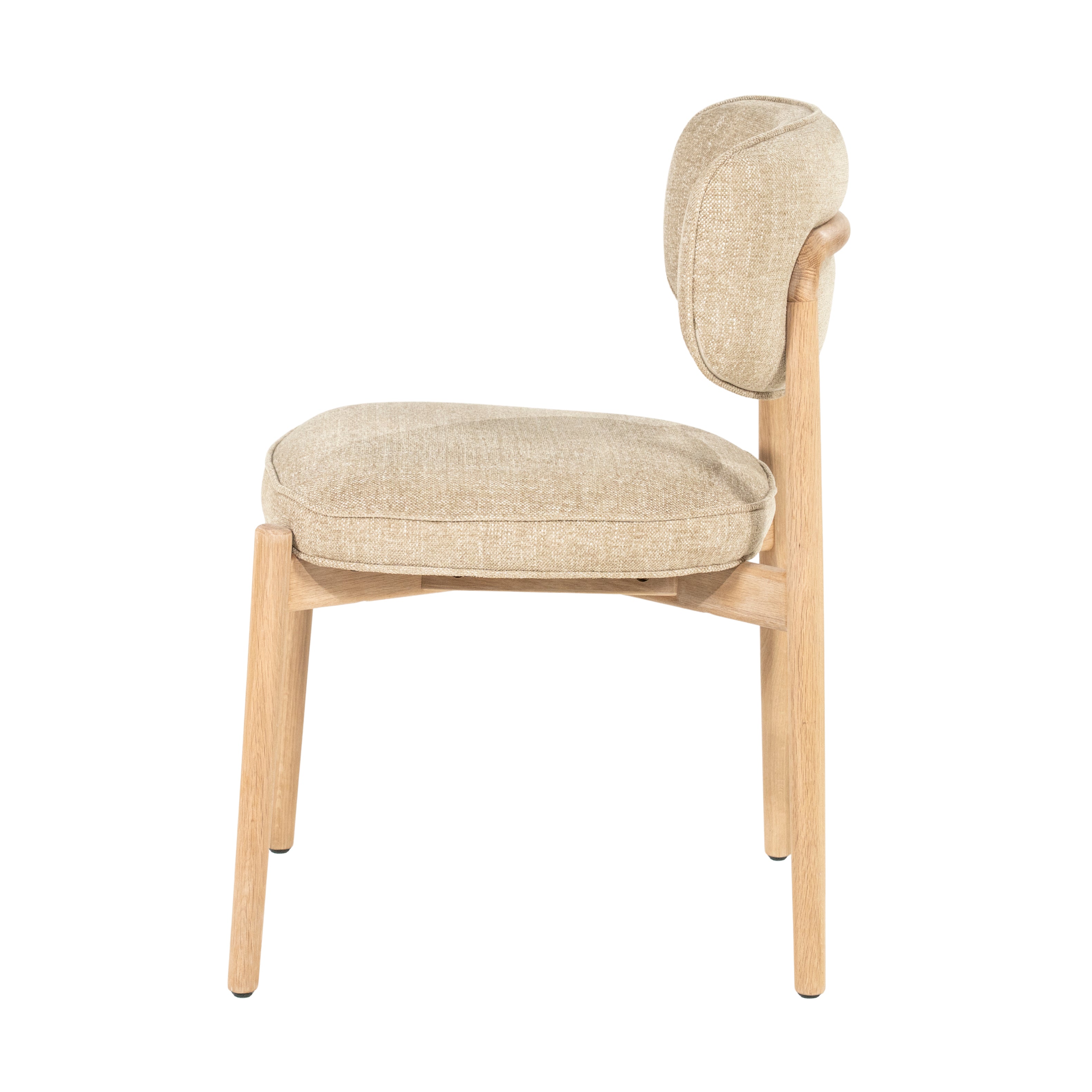 Stuhl RUNE in Beige mit heller Eichenbasis