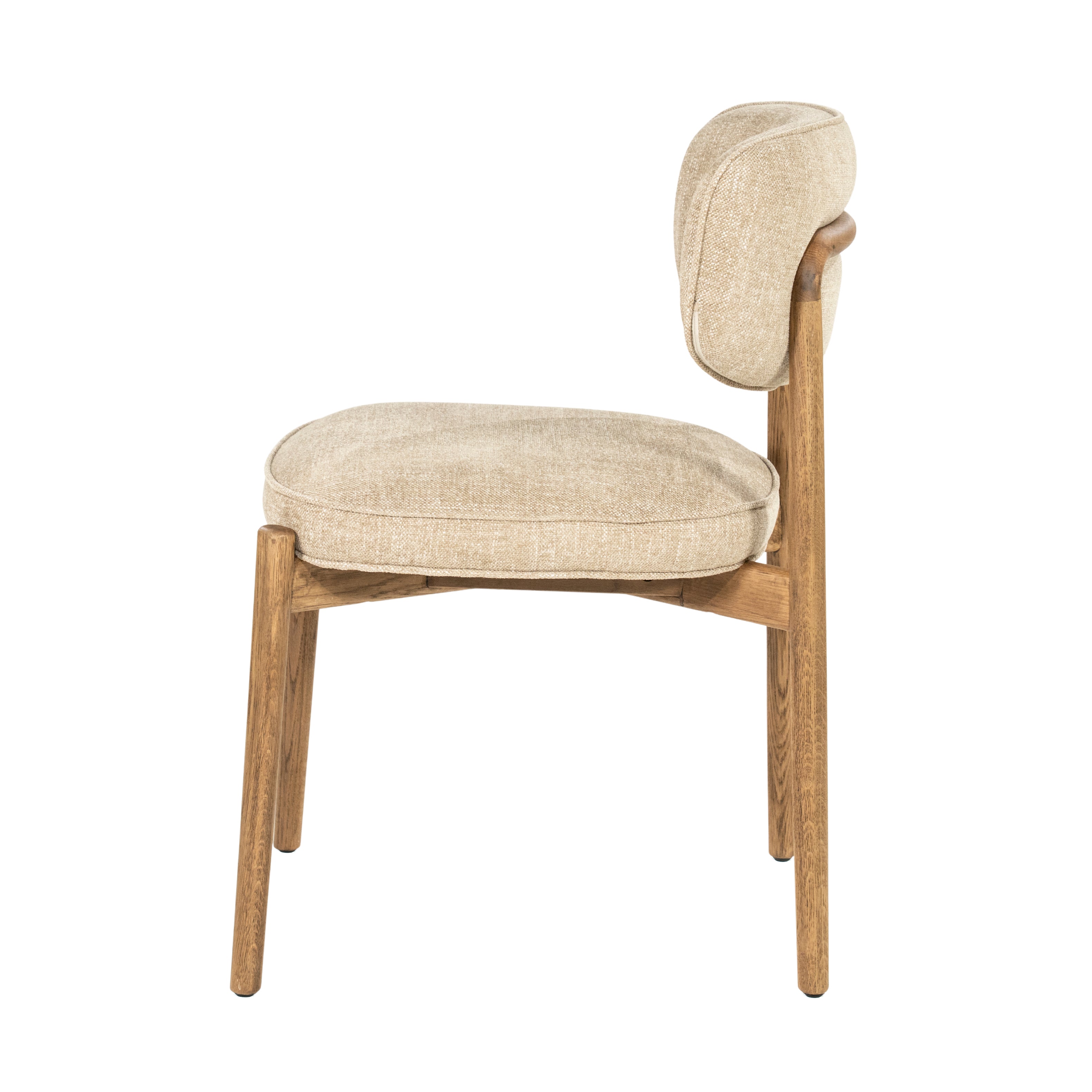 Stuhl RUNE in Beige mit Eichenbasis