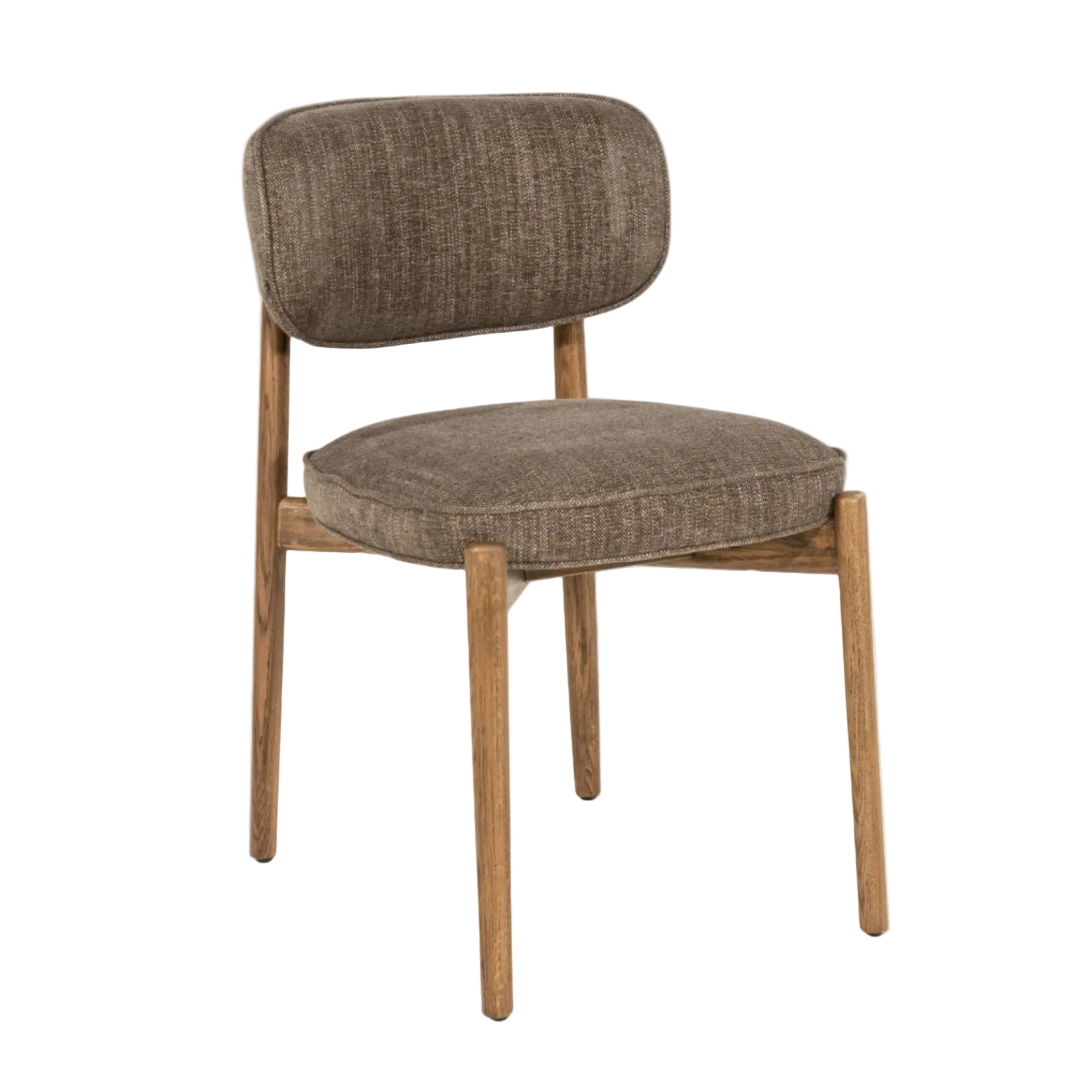 RUNE Chair in Brown with Oak Base