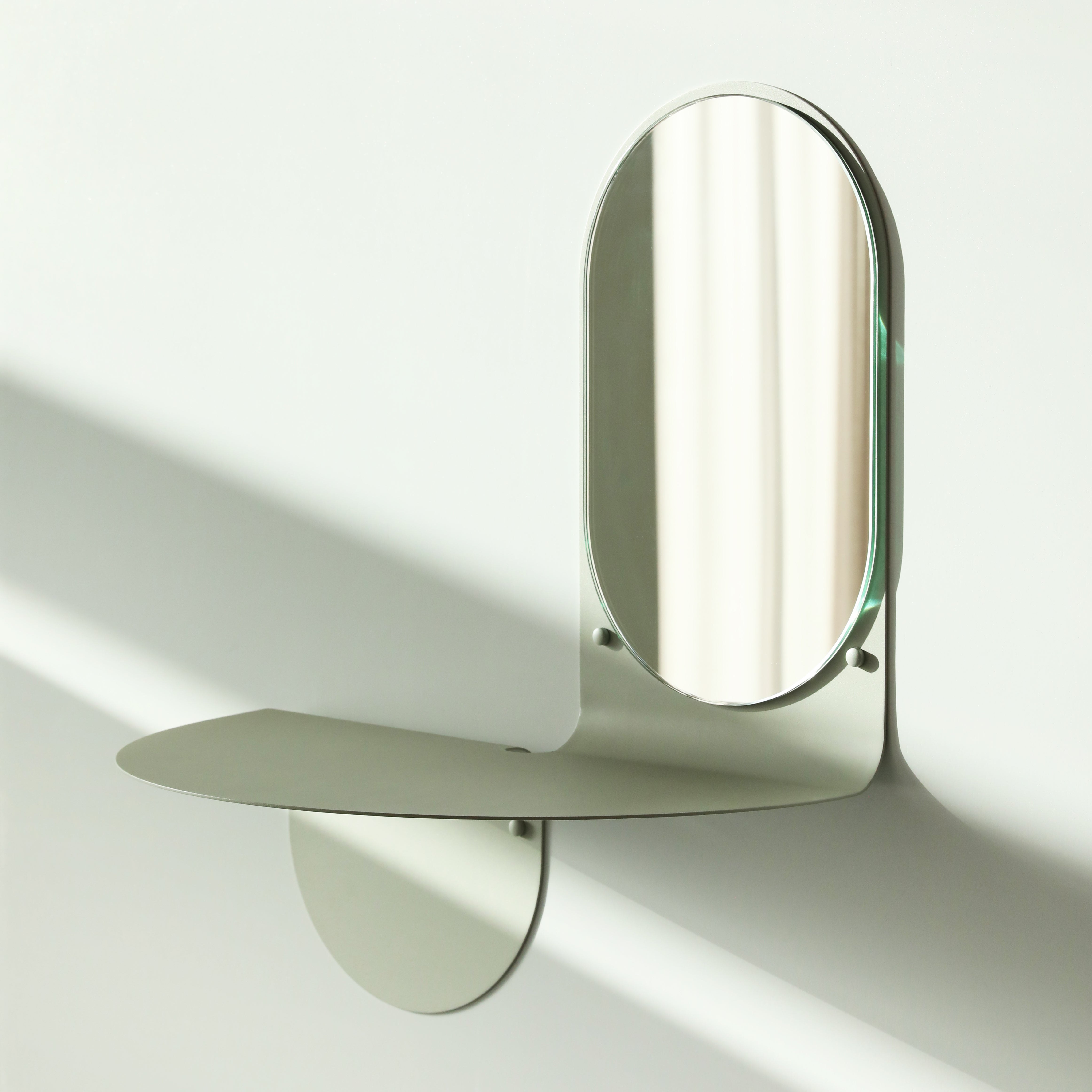 Lustro ścienne z półką FLIP szary