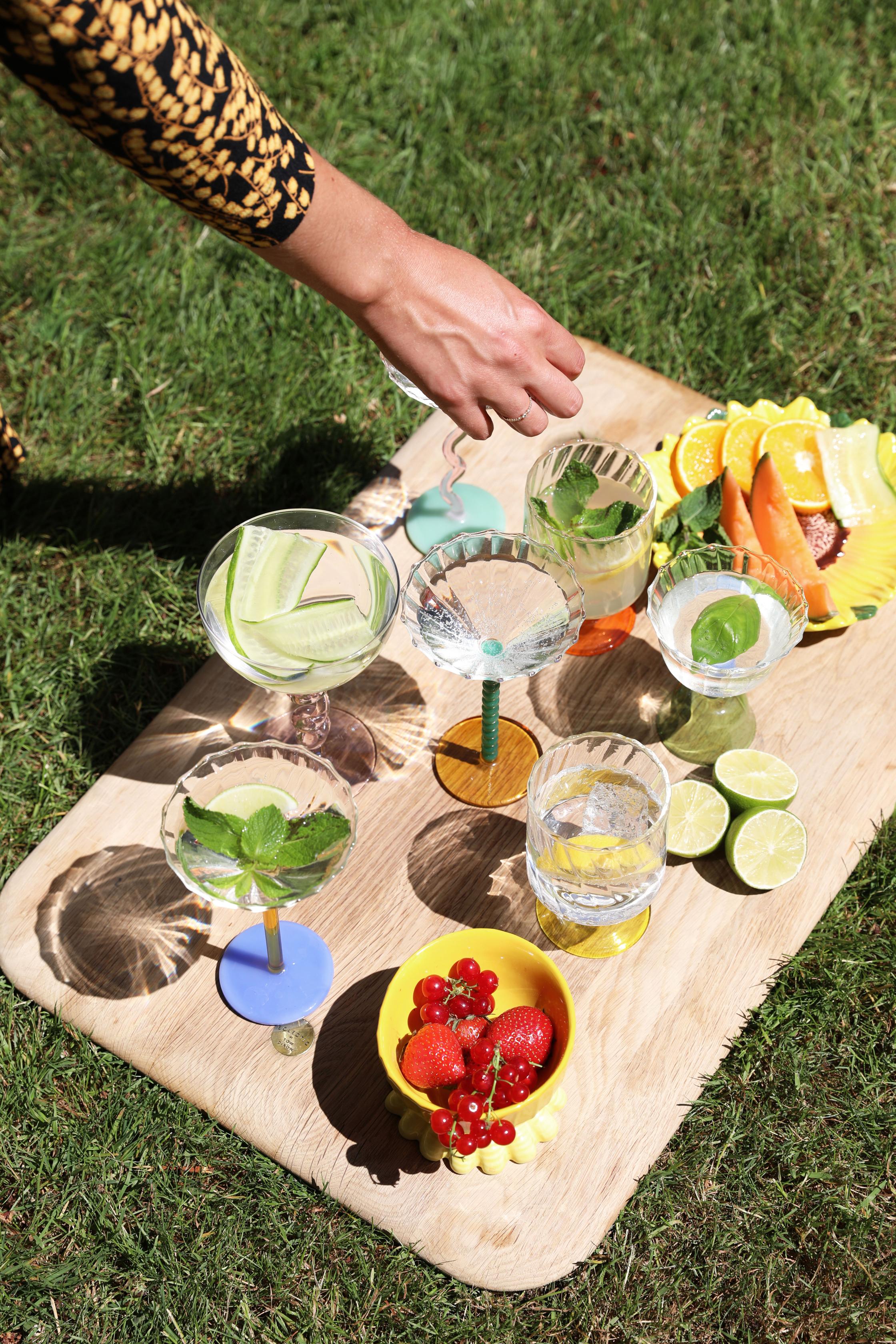 Set aus Glasbechern SPIRAL rosa