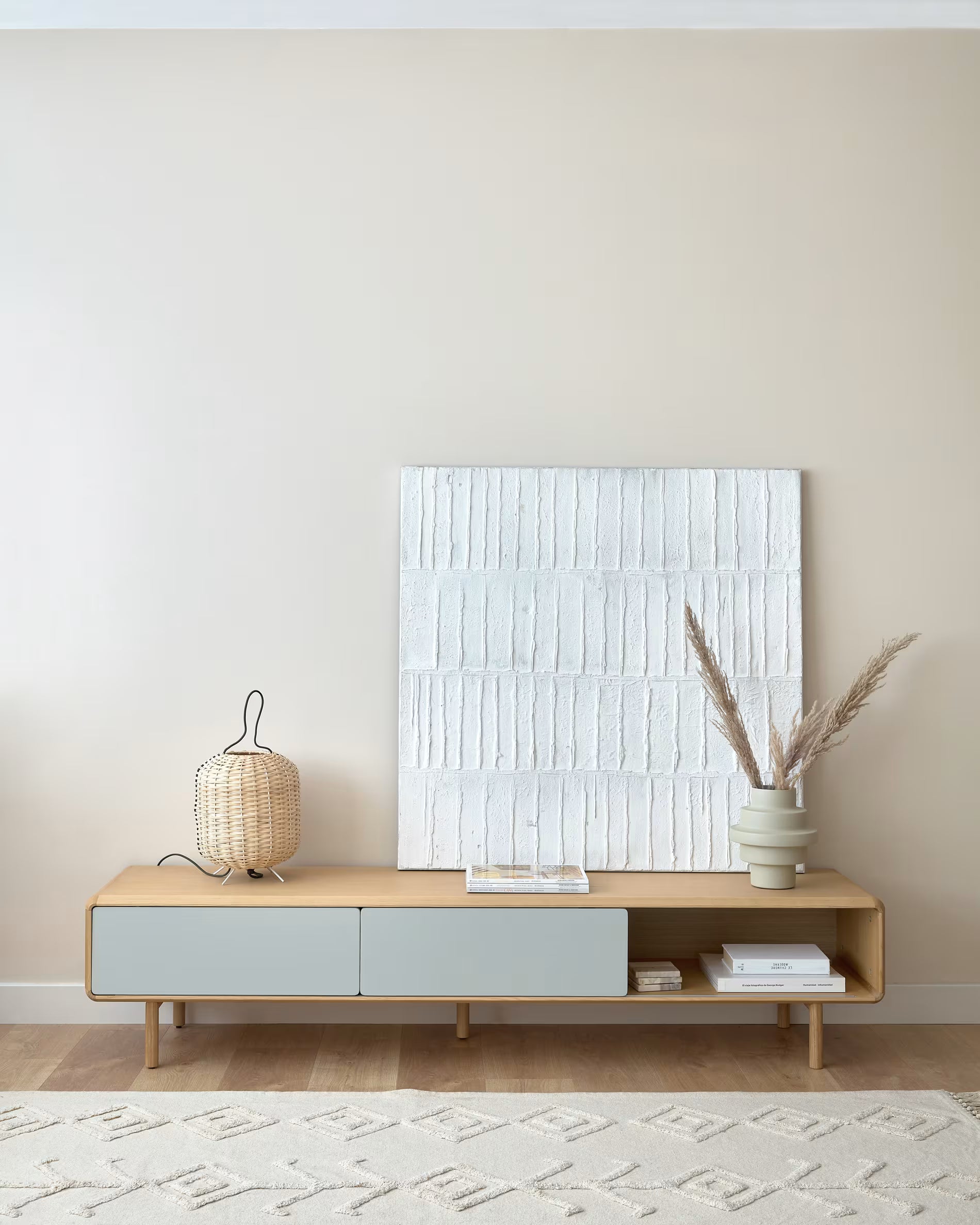 ANIELLE TV Cabinet light gray with wood