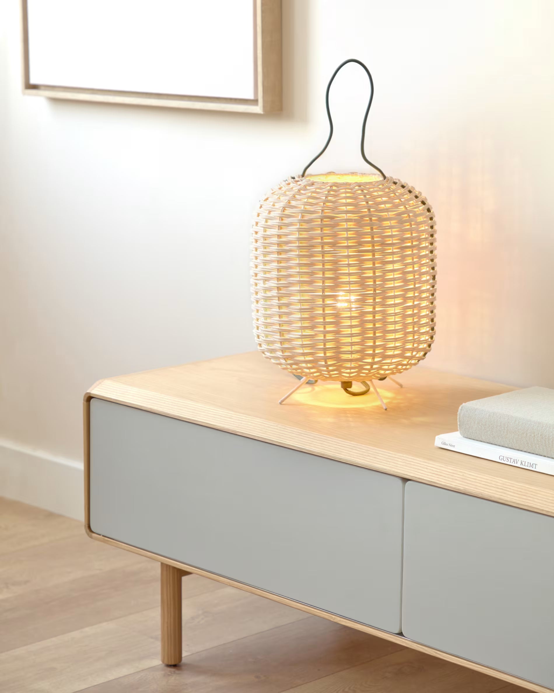 ANIELLE TV Cabinet light gray with wood