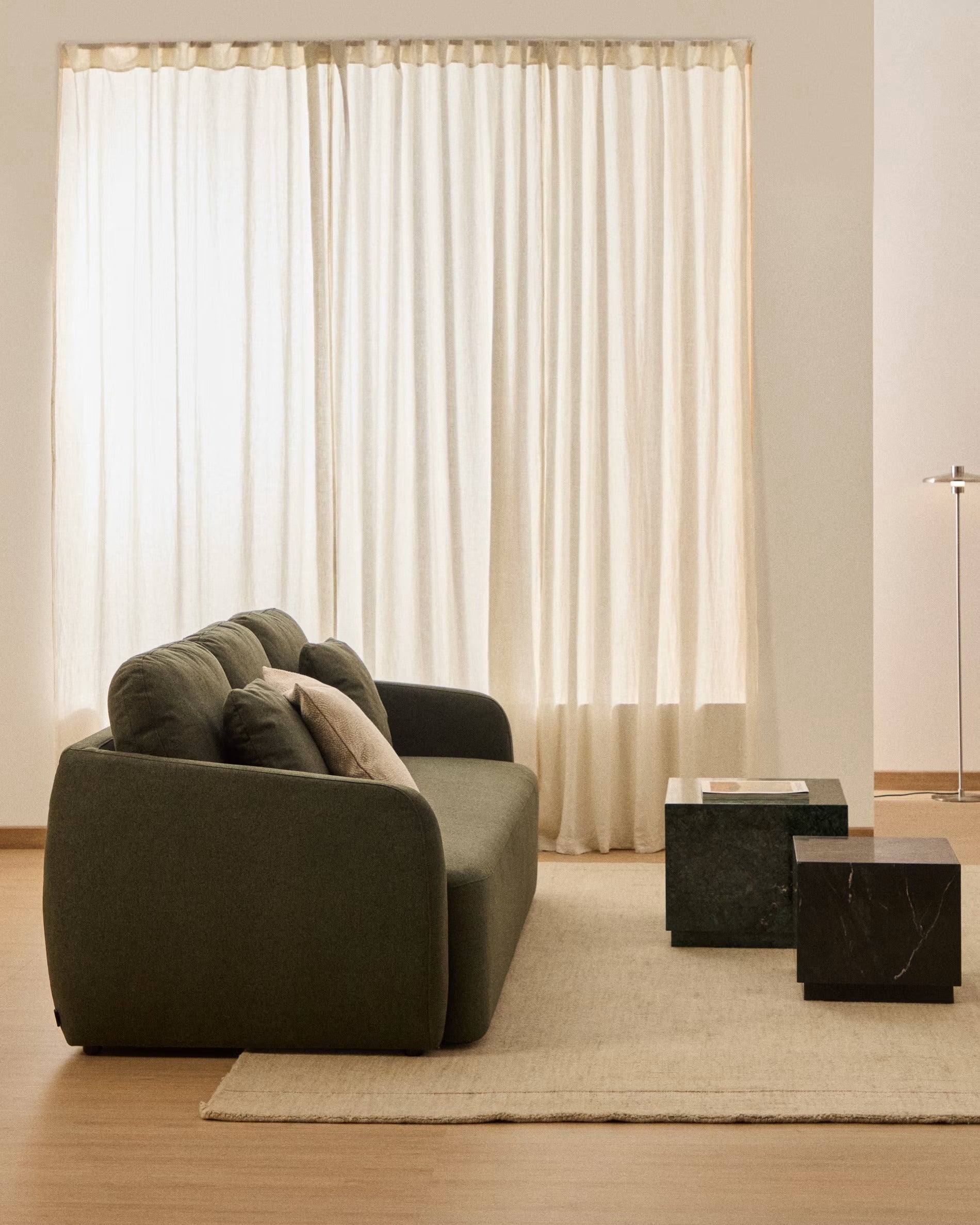 Sofa 3-osobowa z funkcją spania LAIRA ciemnozielony