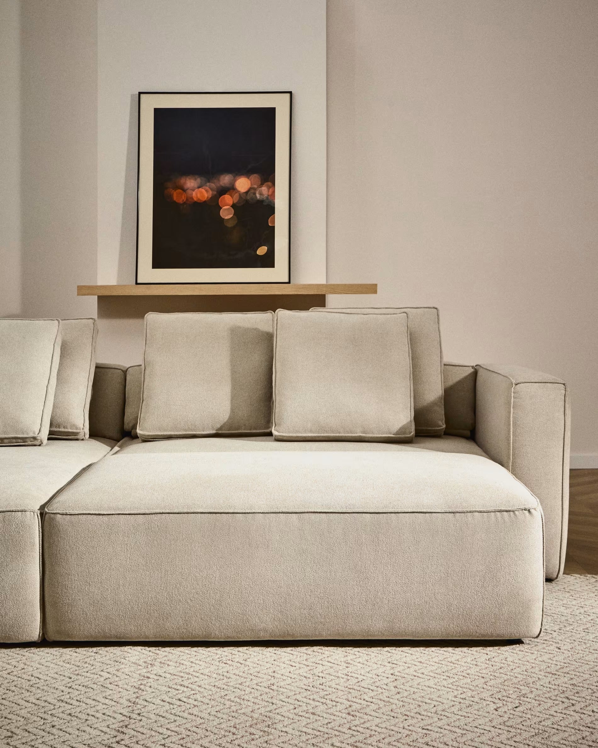 Linksseitiges 3-Sitzer-Sofa mit Schlaffunktion MARELA beige