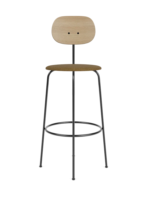 Hocker AFTEROOM PLUS Eiche mit gepolstertem senfgelben Sitz