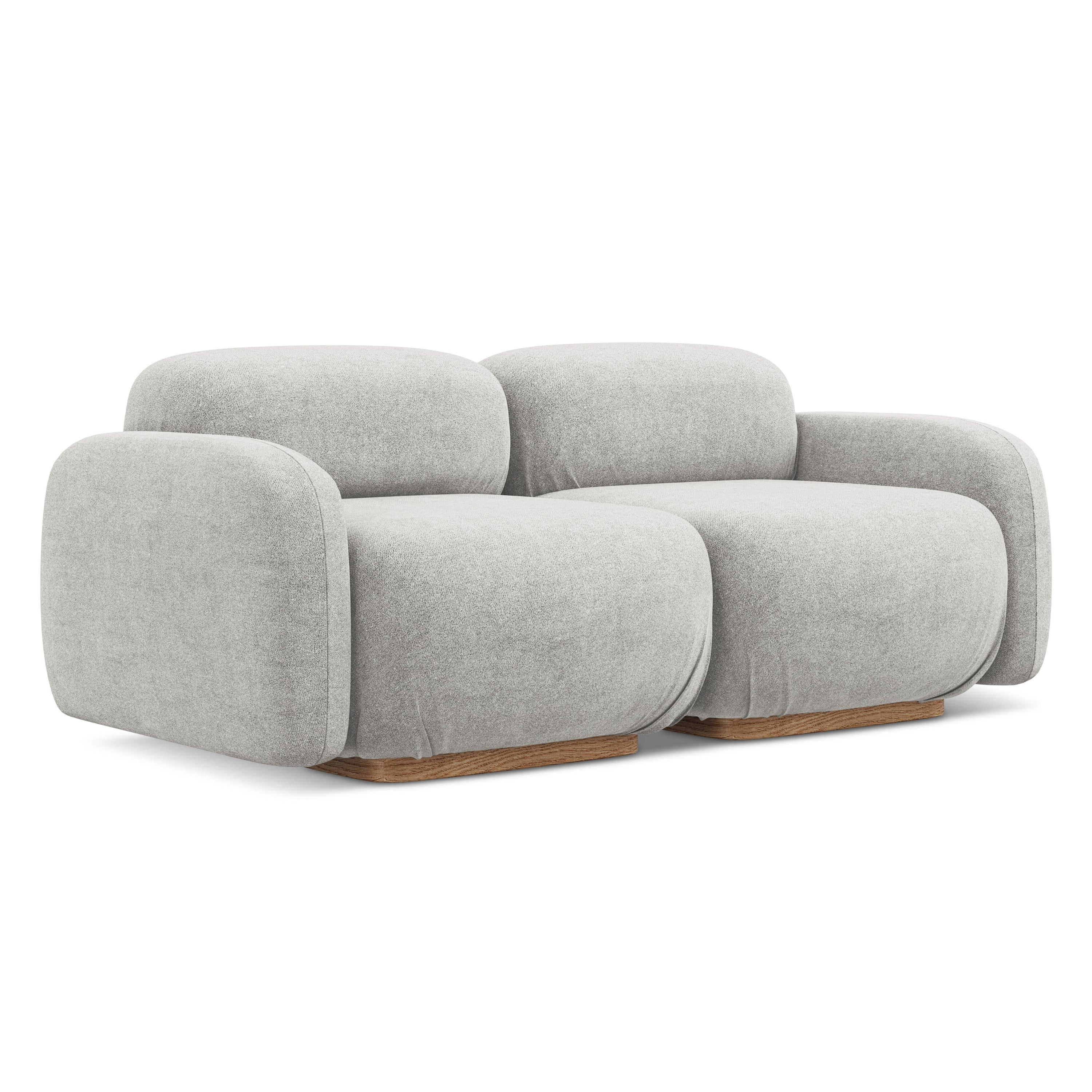 Sofa modułowa 3-osobowa AILANI srebrny boucle