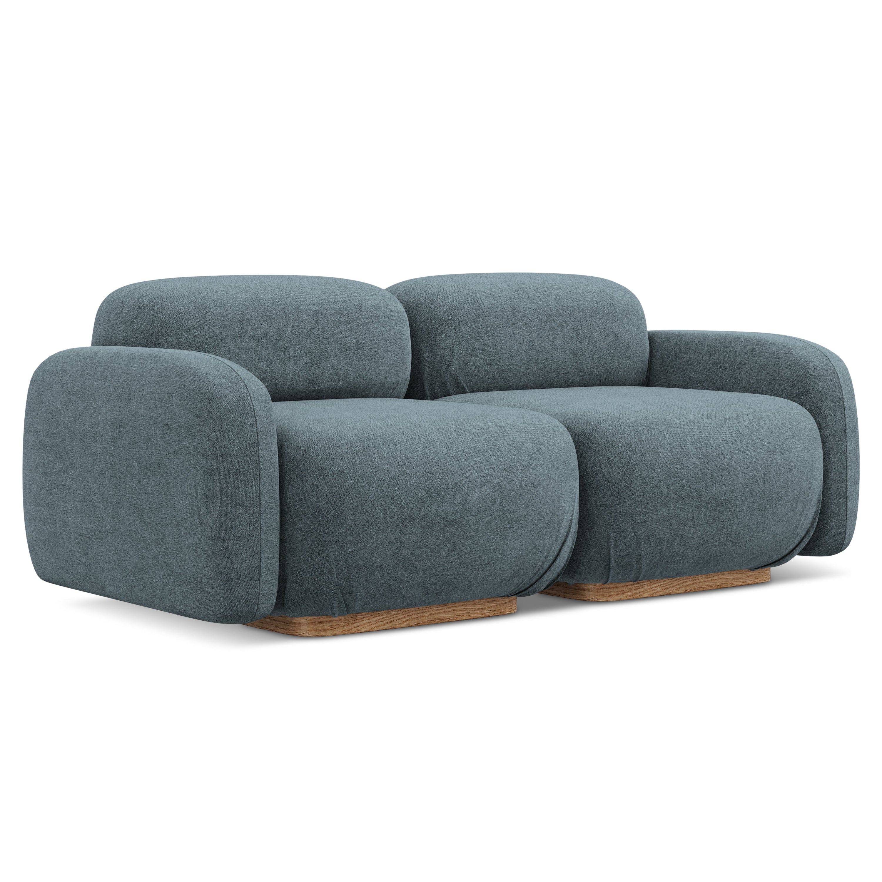 Modulares 3-Sitzer-Sofa AILANI in jeansblauem Boucle