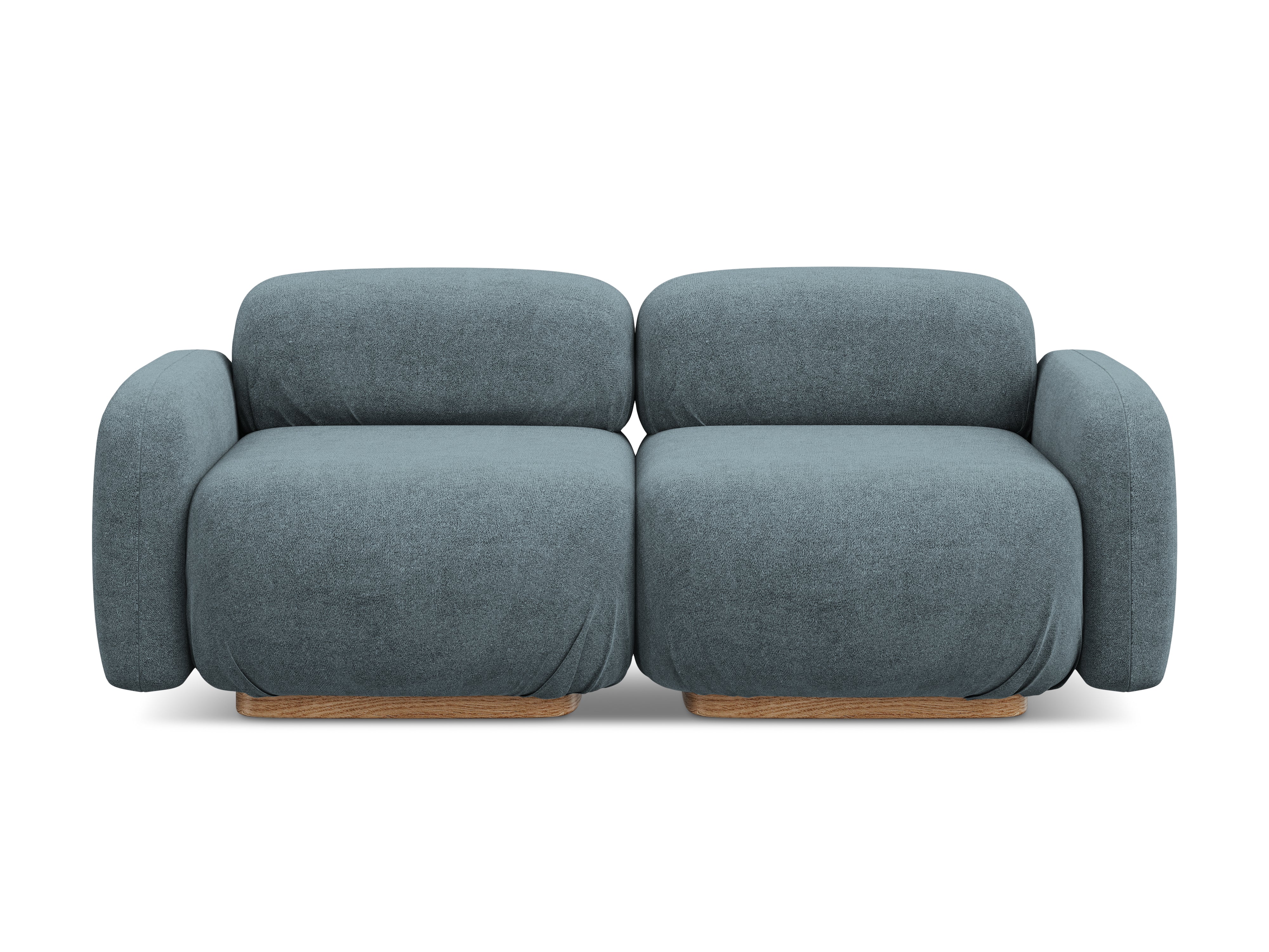 Modulares 3-Sitzer-Sofa AILANI in jeansblauem Boucle