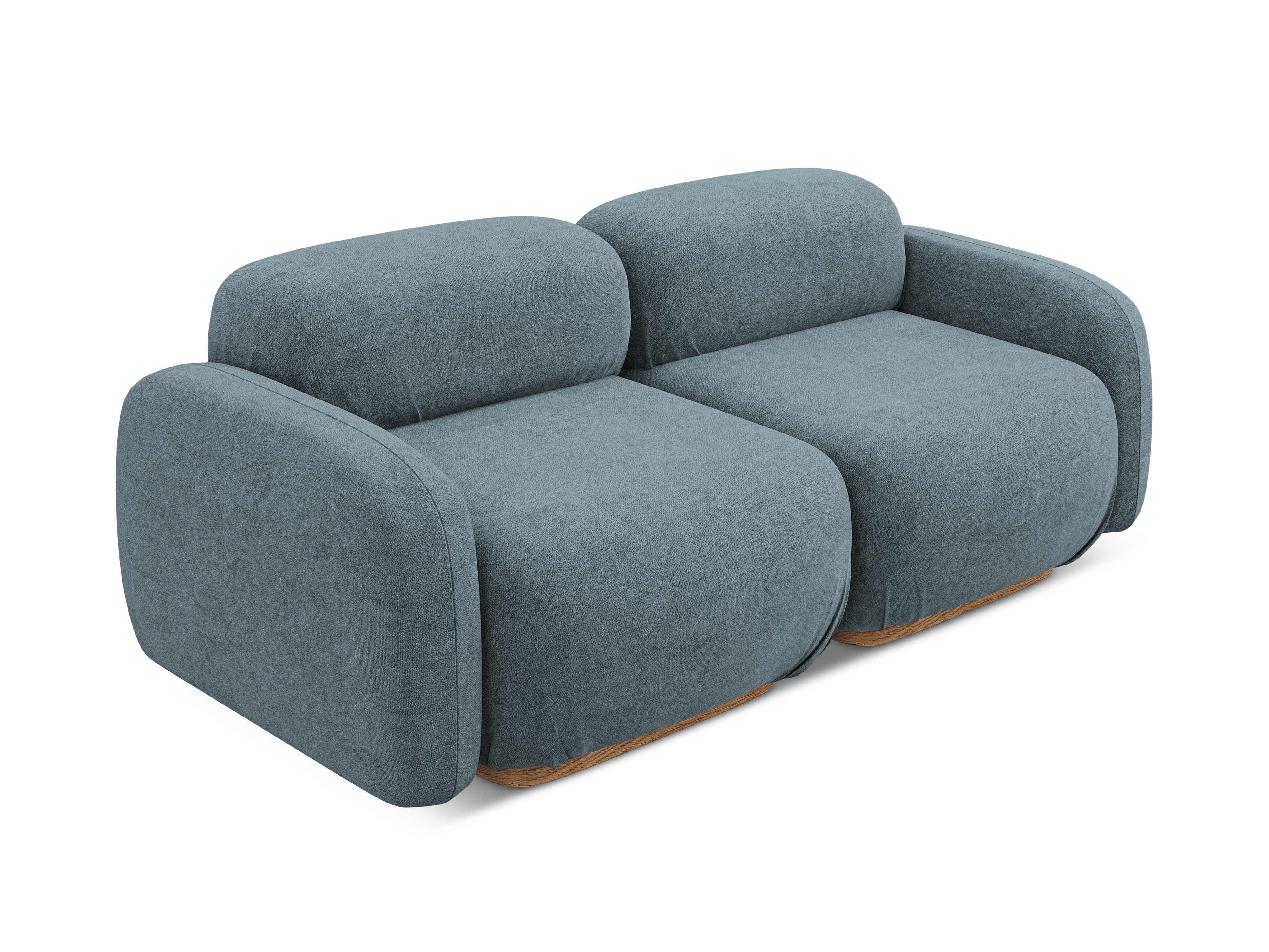 Modulares 3-Sitzer-Sofa AILANI in jeansblauem Boucle