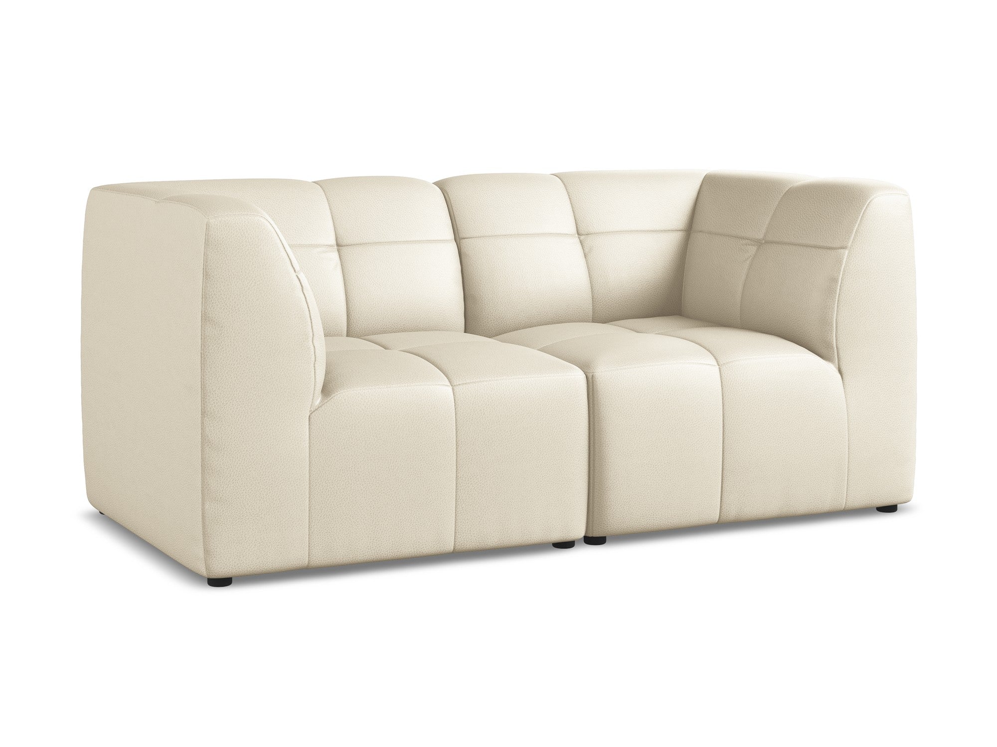 Modulares 2-Sitzer Sofa ALOHA hellbeige Kunstleder