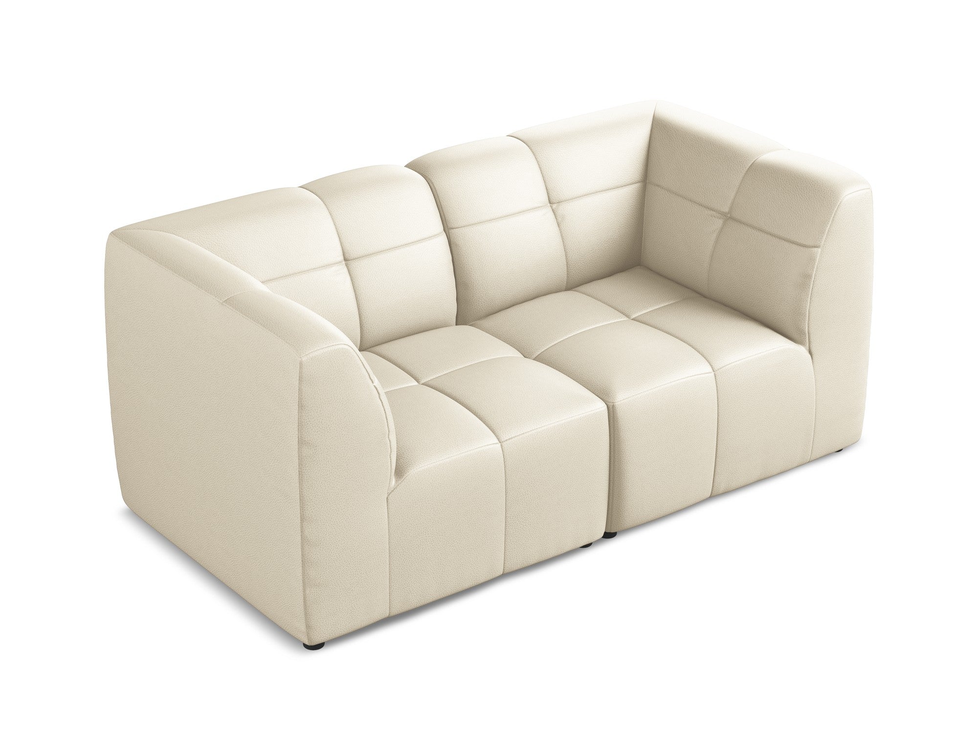 Modulares 2-Sitzer Sofa ALOHA hellbeige Kunstleder