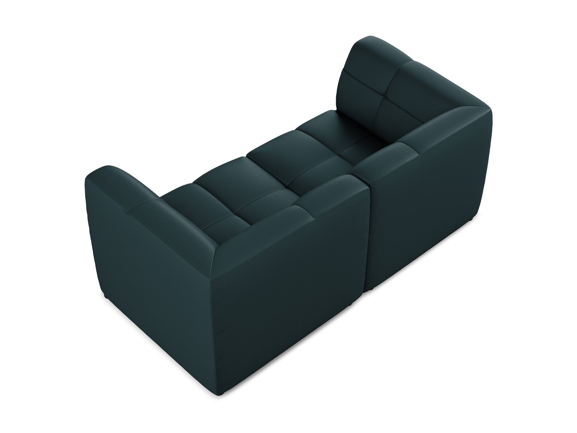 Modulares 2-Sitzer Sofa ALOHA in Meeresfarbe aus ökologischem Leder