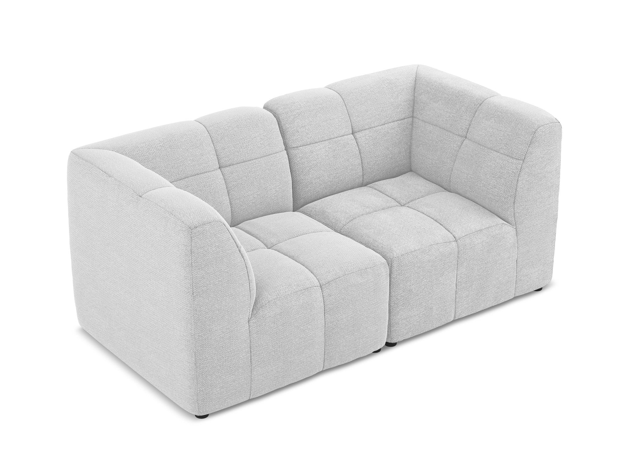 Modulares 2-Sitzer Sofa ALOHA silbernes Boucle