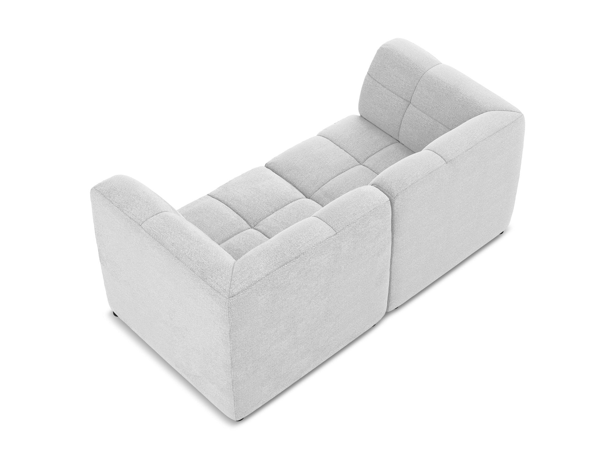 Modulares 2-Sitzer Sofa ALOHA silbernes Boucle