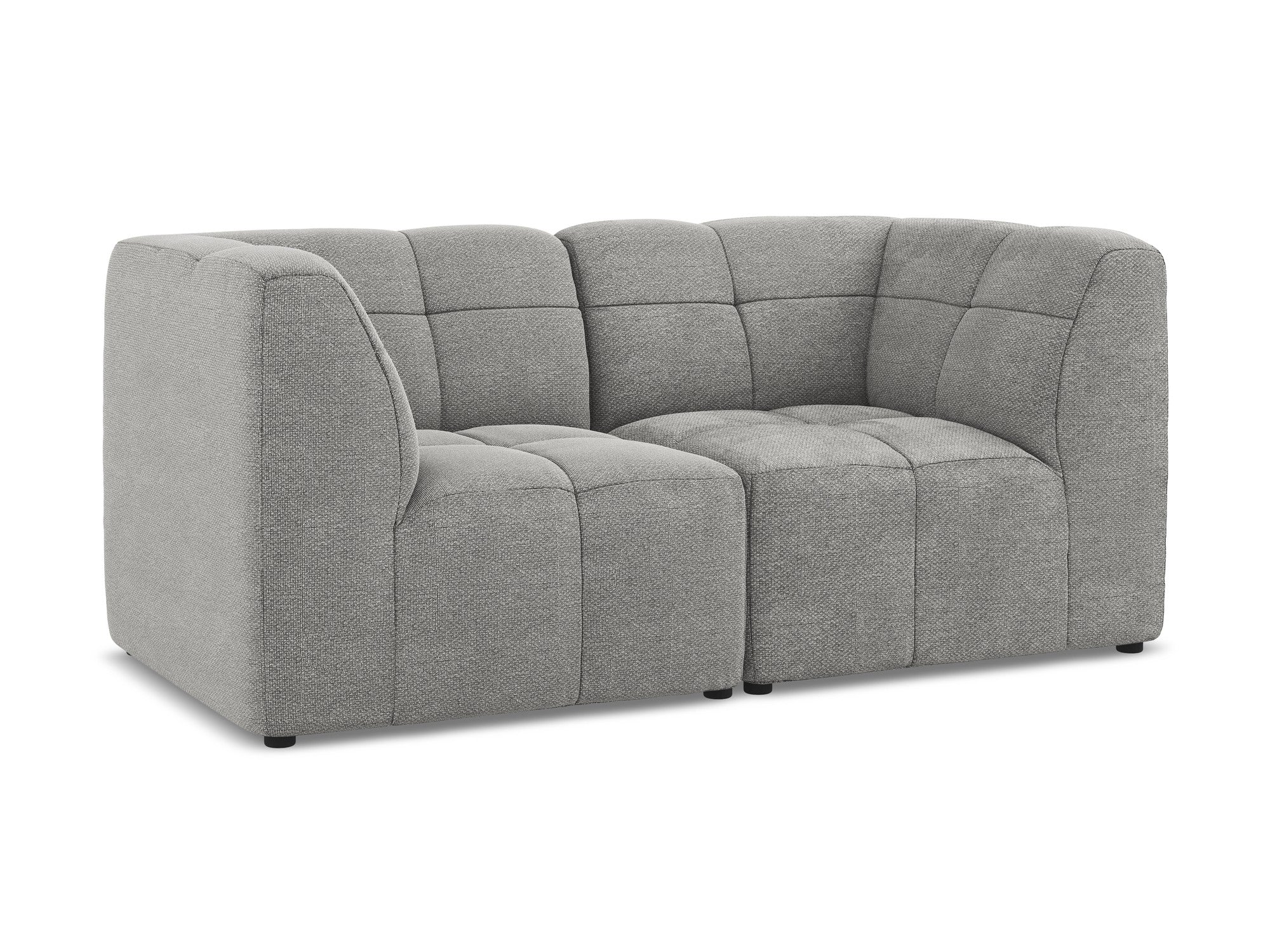 Modulares 2-Sitzer Sofa ALOHA hellgrau Boucle
