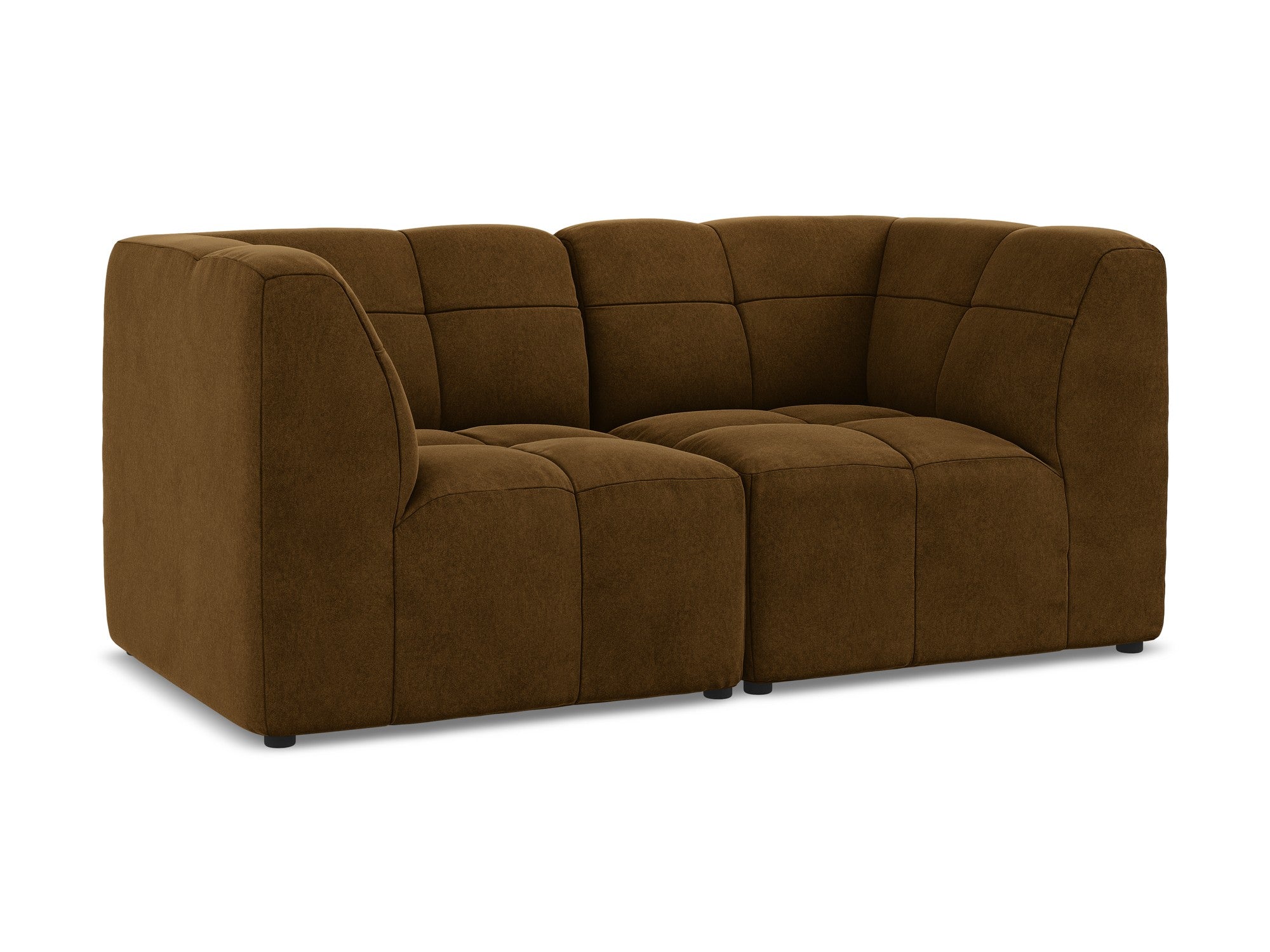 Velvet modular sofa for 2 ALOHA mustard