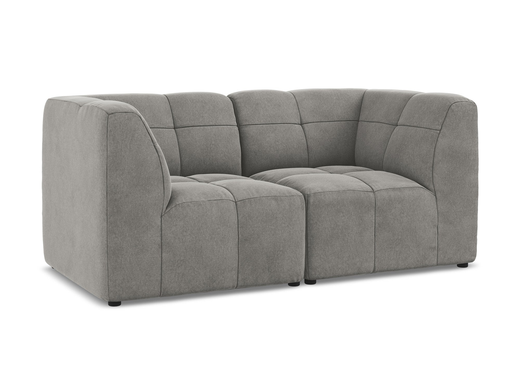 Modulares Samtsofa für 2 Personen ALOHA grau