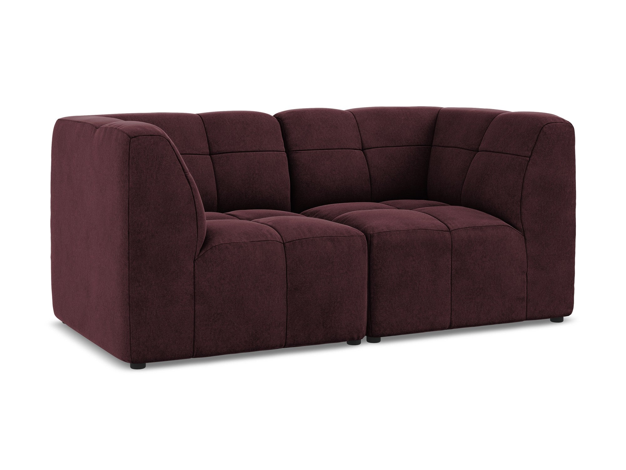 Burgundy Velvet Modular Sofa for Two ALOHA