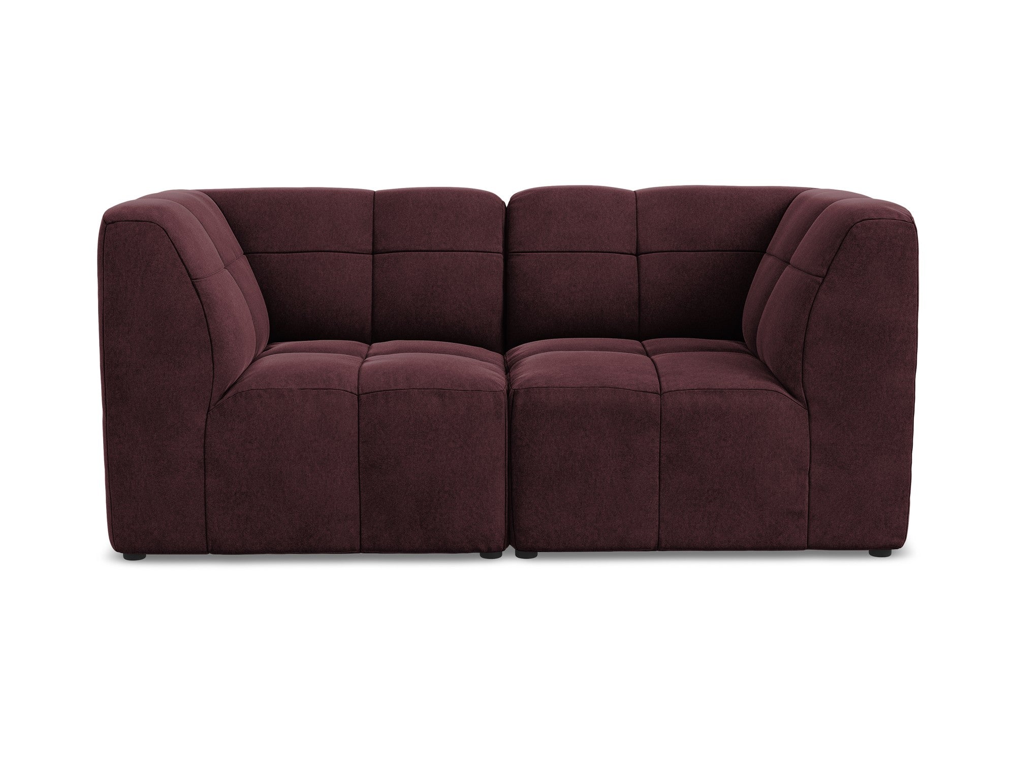 Burgundy Velvet Modular Sofa for Two ALOHA