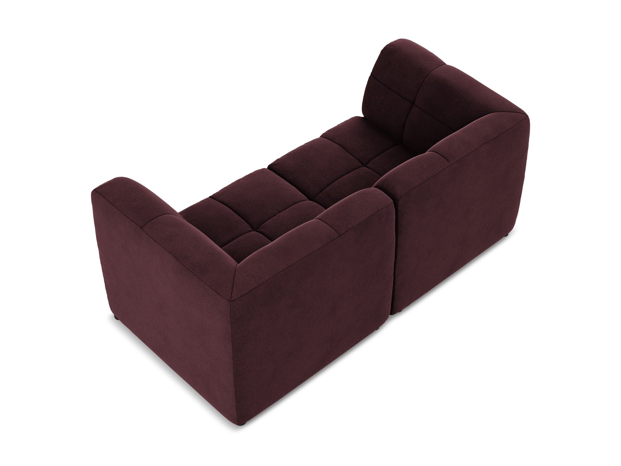 Burgundy Velvet Modular Sofa for Two ALOHA