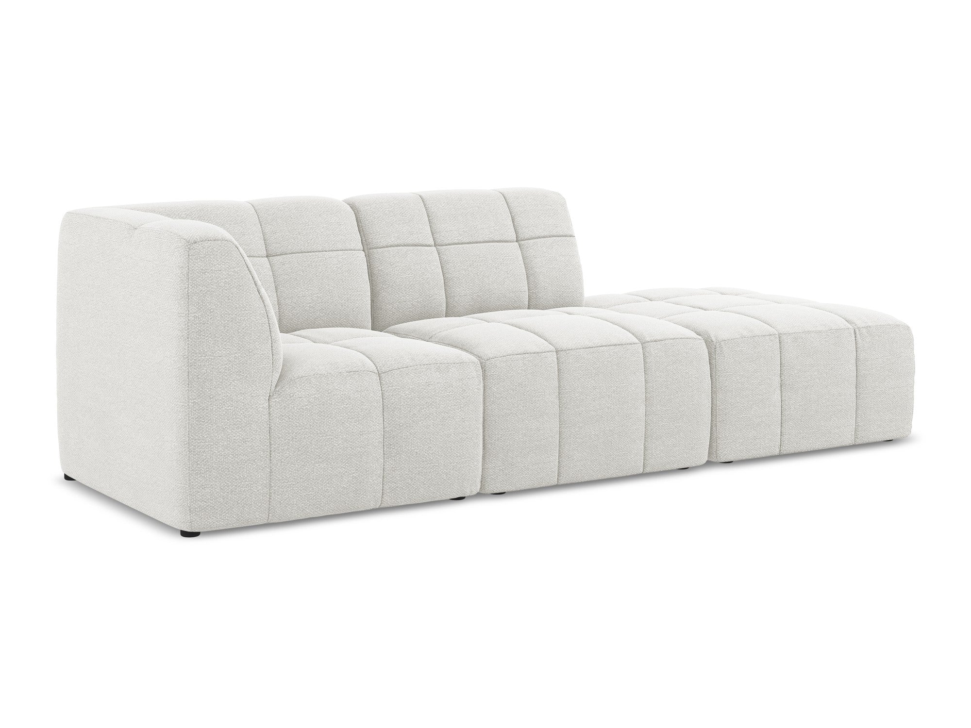 Left-facing open modular sofa ALOHA white boucle 3-seater