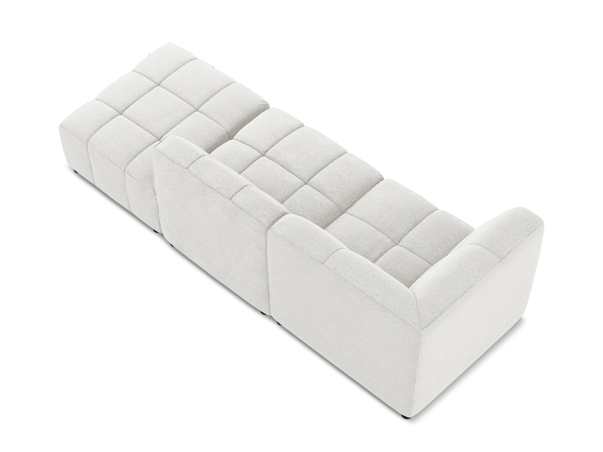 Left-facing open modular sofa ALOHA white boucle 3-seater