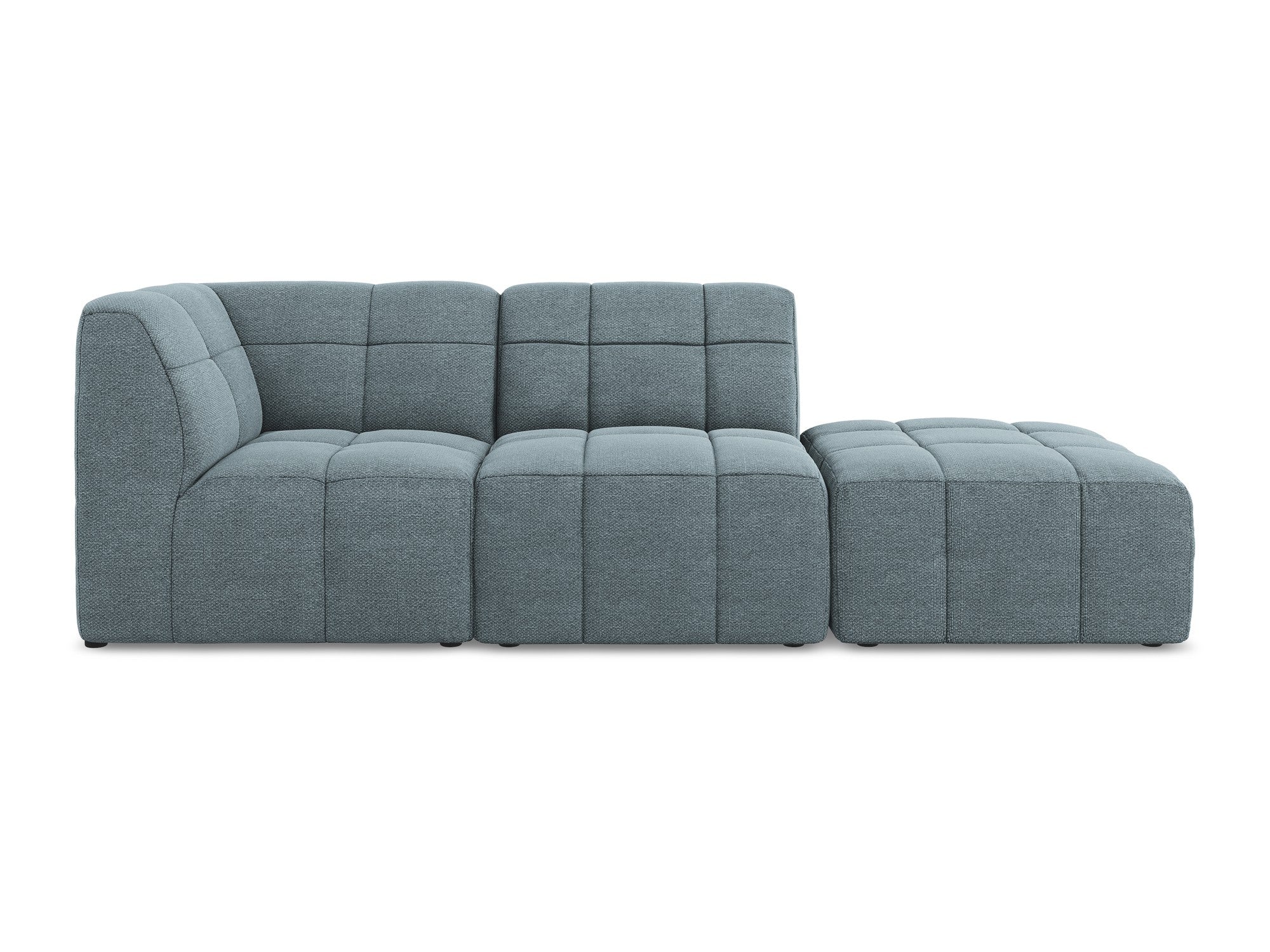 Sofa modułowa lewostronna otwarta 3-osobowa ALOHA dżinsowy niebieski boucle