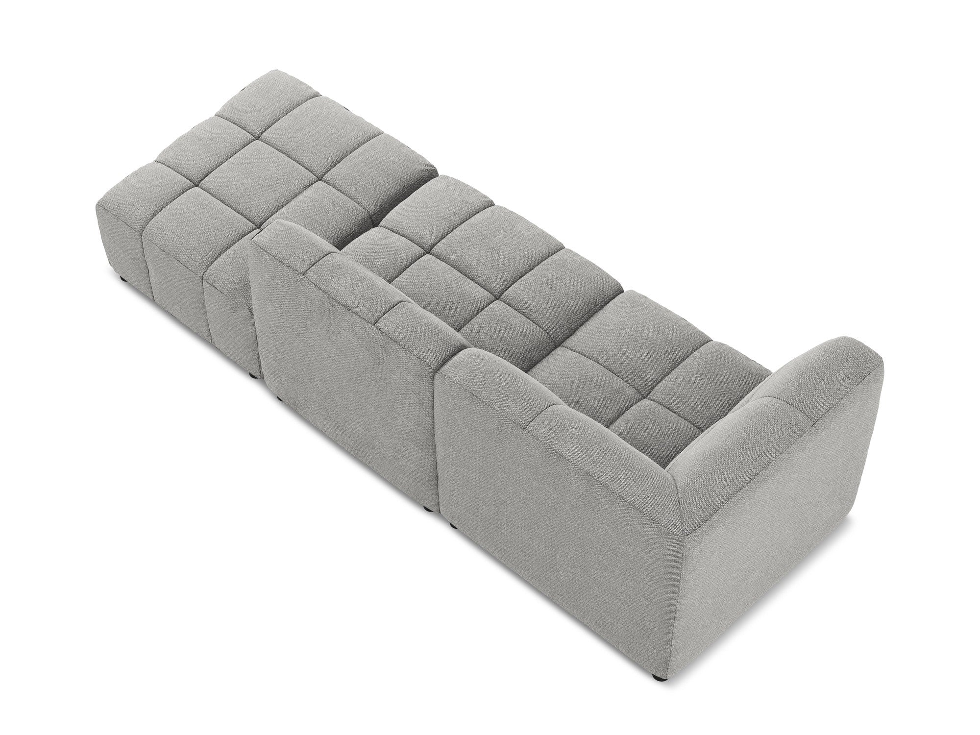 Modulares Sofa linksseitig offen 3-sitzig ALOHA hellgrau Boucle