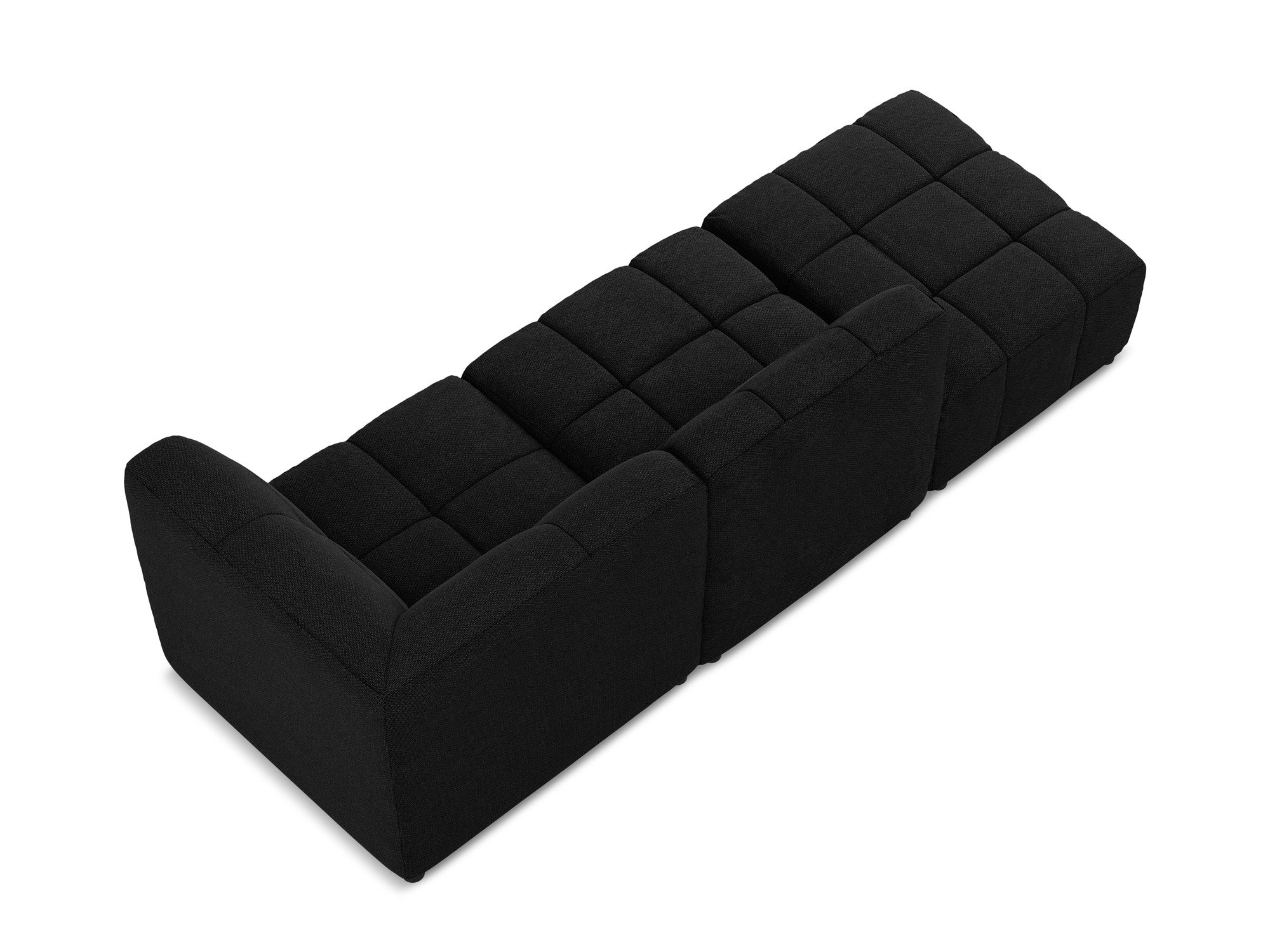 Sofa modułowa prawostronna otwarta 3-osobowa ALOHA czarny boucle
