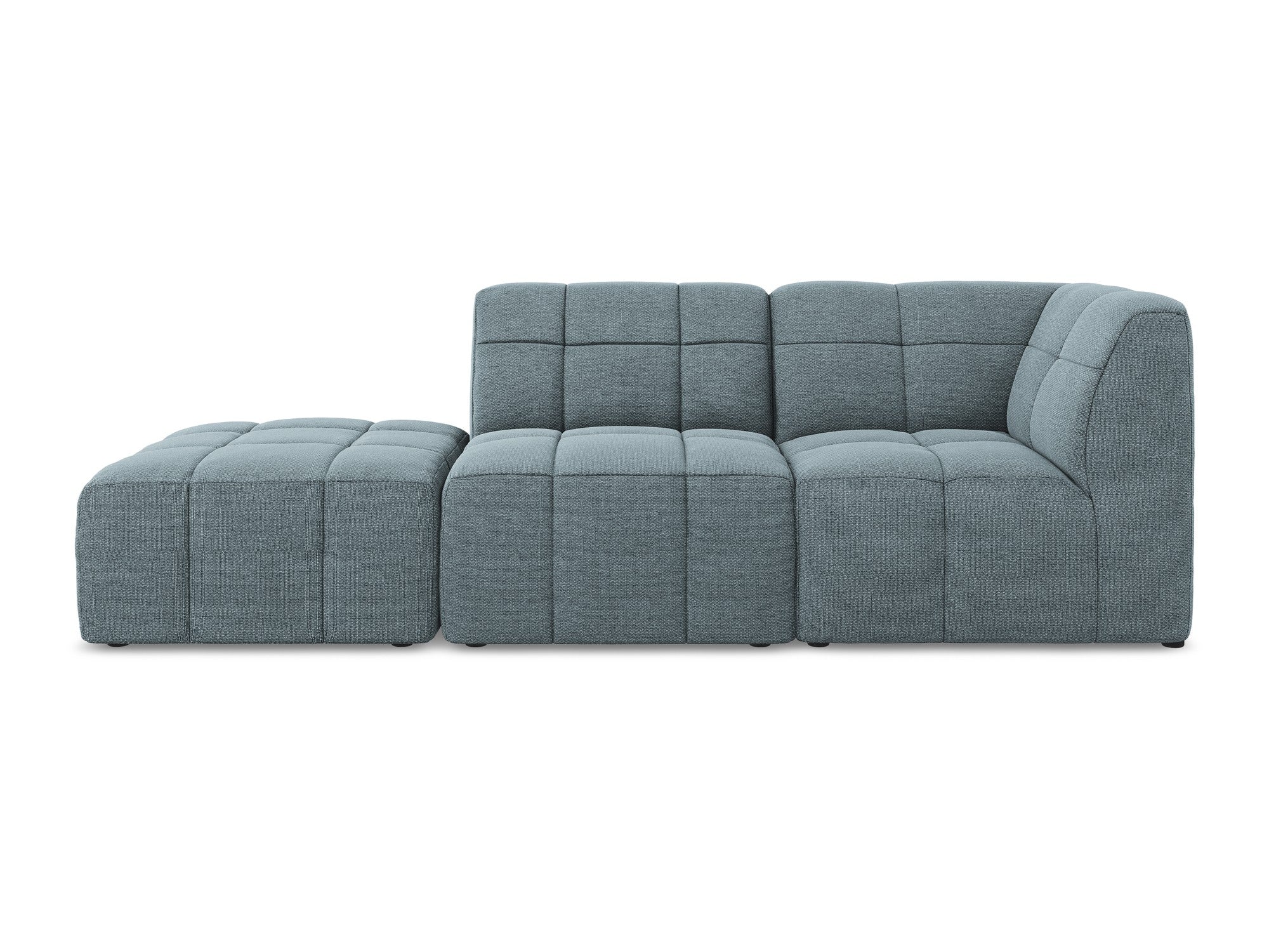Modulares Sofa mit offener rechter Seite, 3-Sitzer ALOHA, jeansblau Boucle