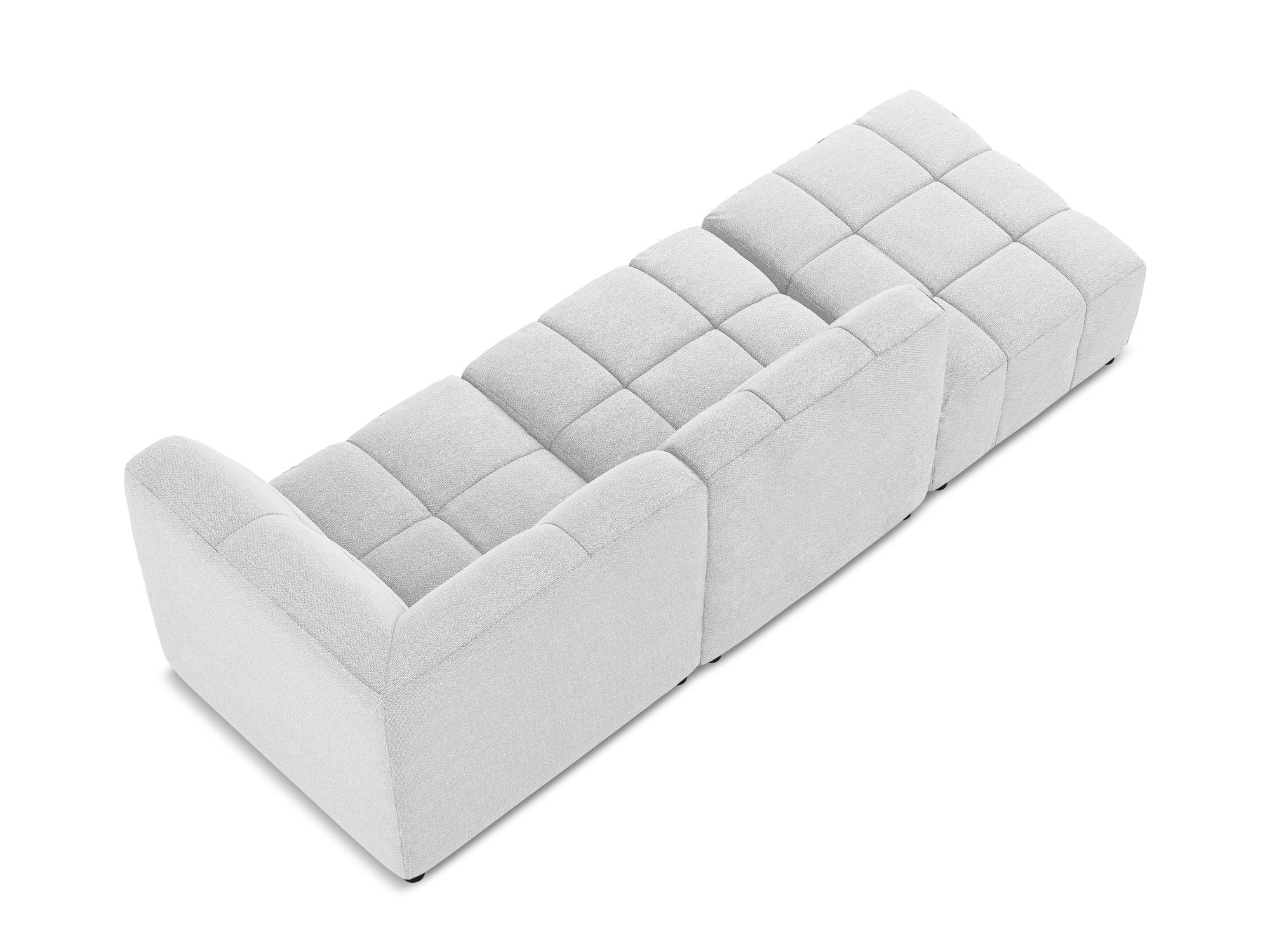 Sofa modułowa prawostronna otwarta 3-osobowa ALOHA srebrny boucle