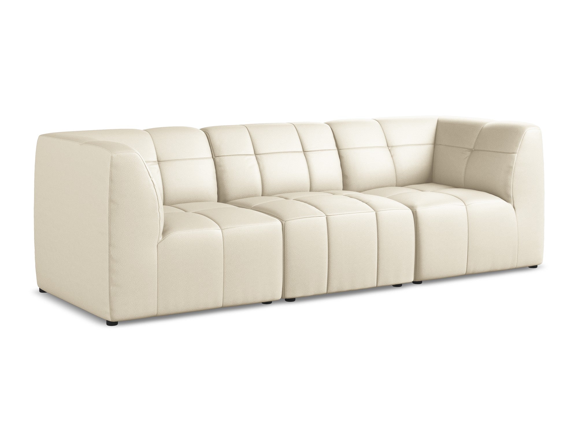 Modulares 3-Sitzer Sofa ALOHA hellbeige Kunstleder