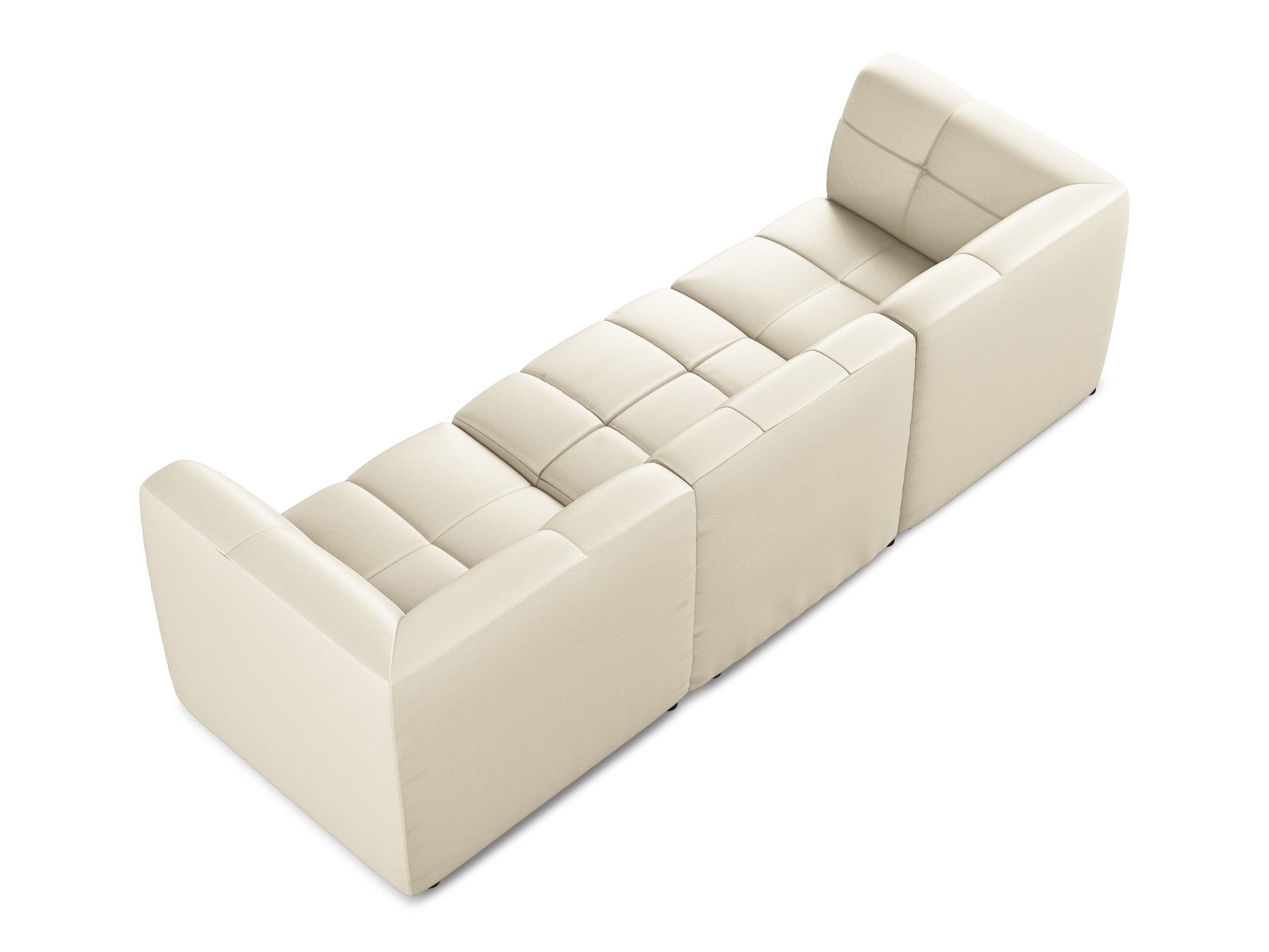 Modulares 3-Sitzer Sofa ALOHA hellbeige Kunstleder