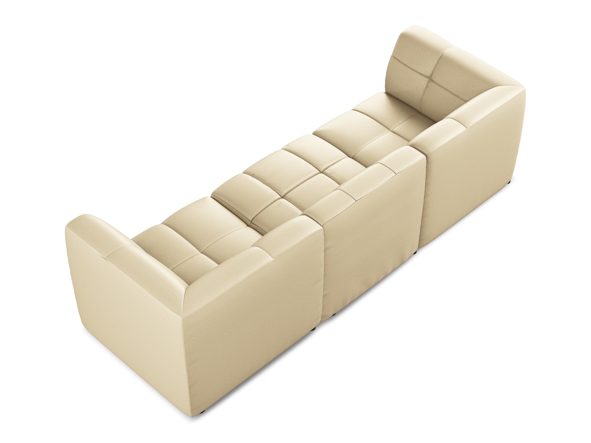 Modulares 3-Sitzer Sofa ALOHA in beigem Kunstleder